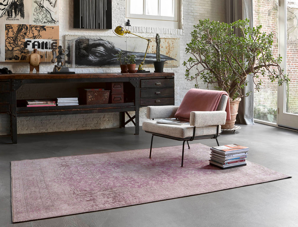 Vintage Teppich Grau Beige Rosa "Past Future" WECONhome