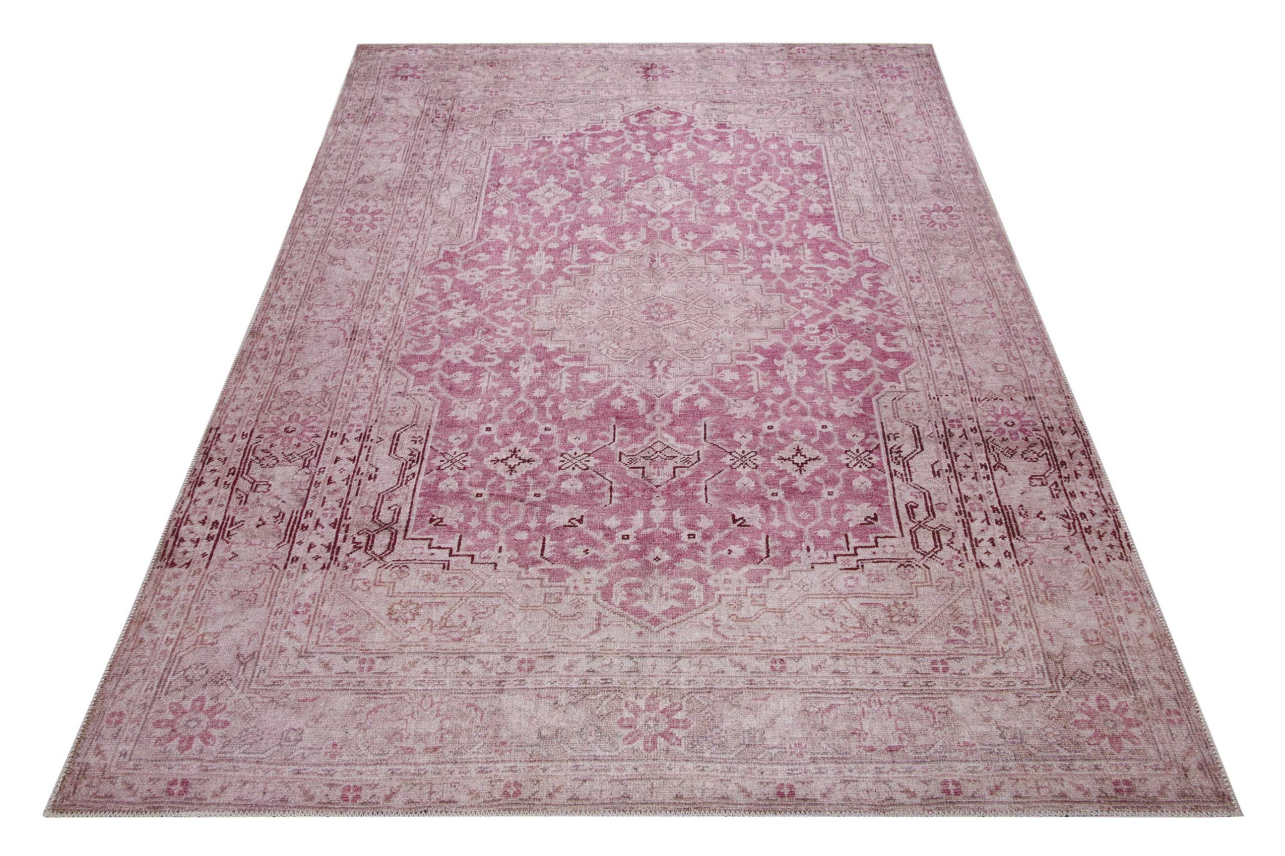 Vintage Teppich Grau Beige Rosa "Past Future" WECONhome