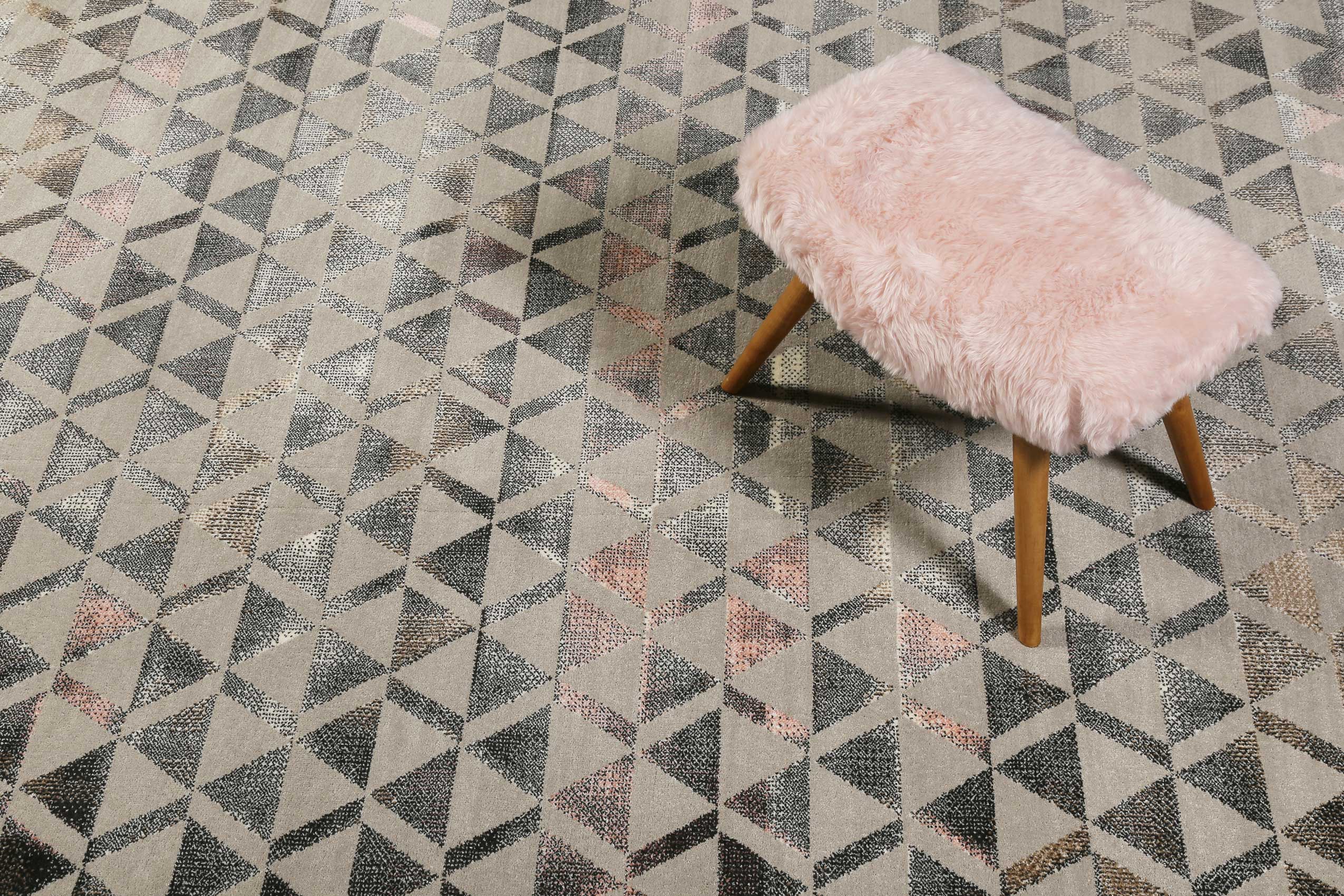 Teppich Grau Schwarz Rosa Kurzflor "Pearl 2.0" WECONhome