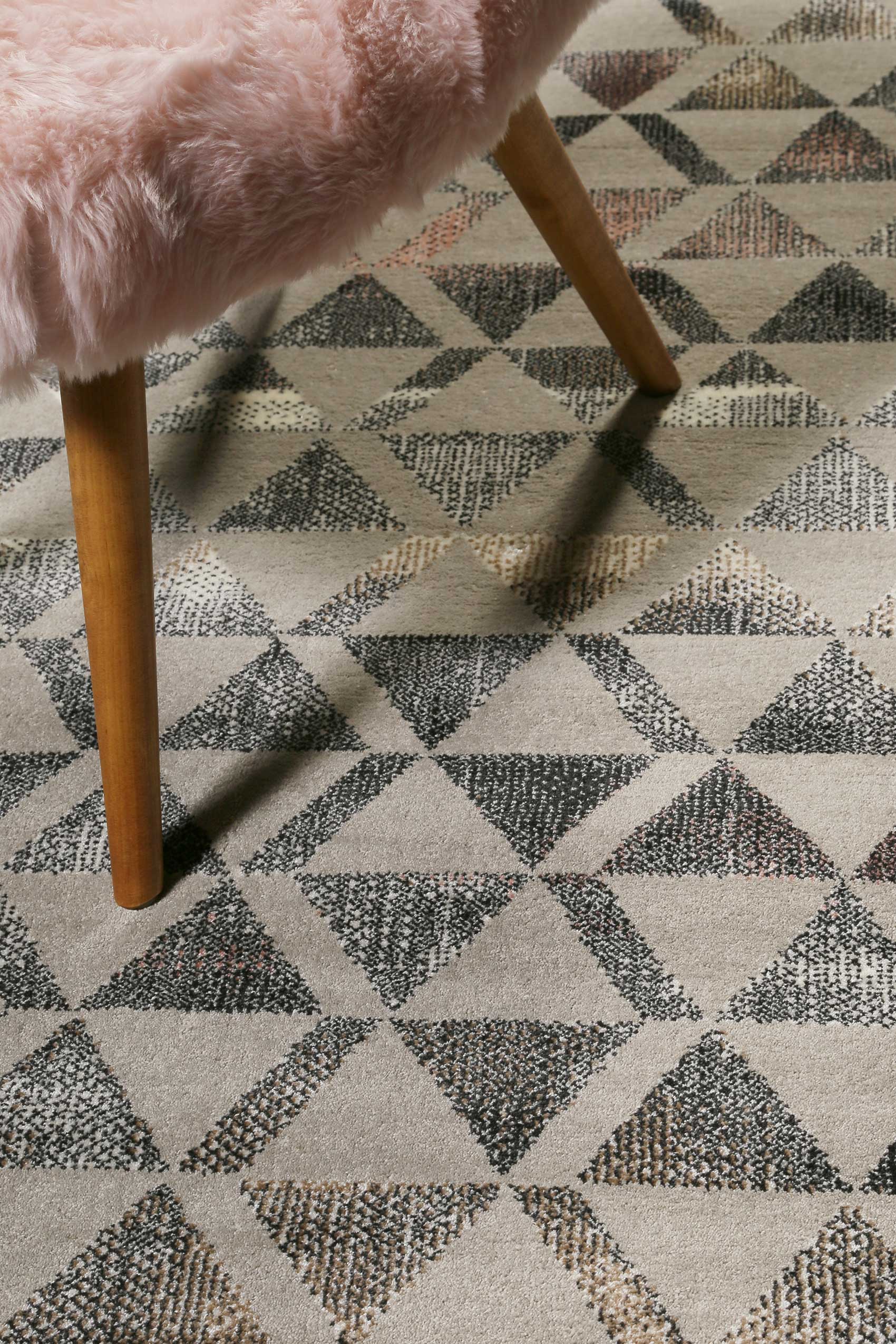 Teppich Grau Schwarz Rosa Kurzflor "Pearl 2.0" WECONhome