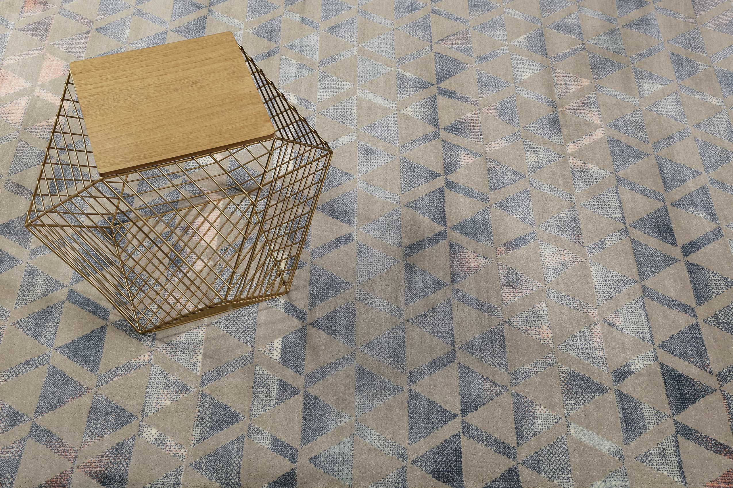 Teppich Grau Blau Rosa Kurzflor "Pearl 2.0" WECONhome
