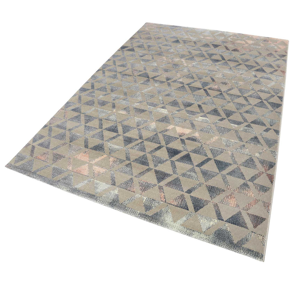 Teppich Grau Blau Rosa Kurzflor "Pearl 2.0" WECONhome