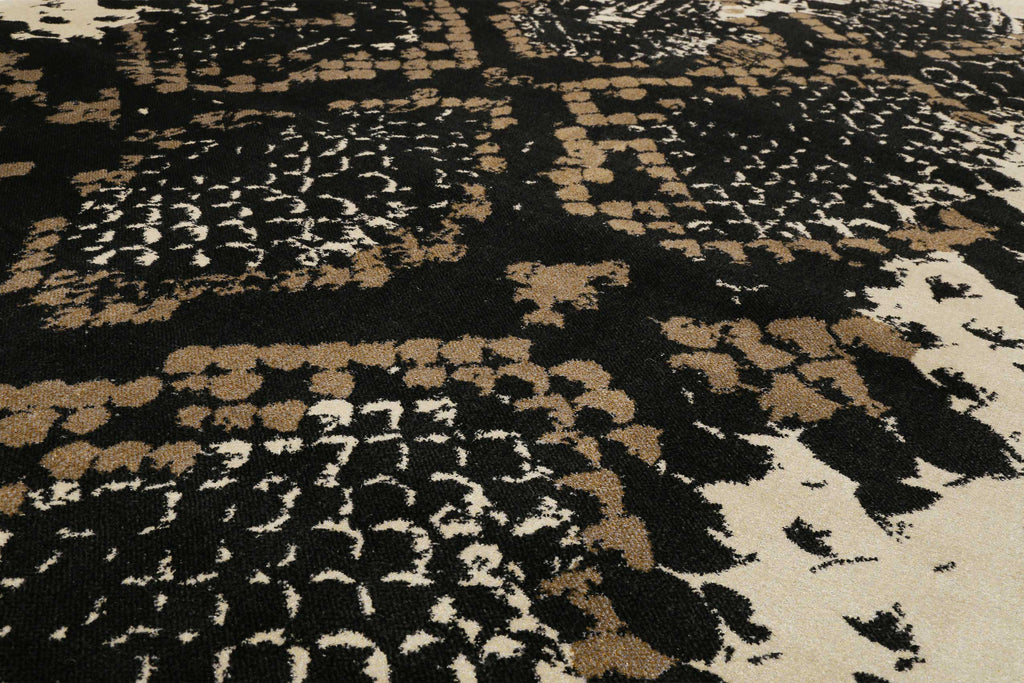 Teppich Animal Print Schwarz Beige Taupe "Phyton" WECONhome