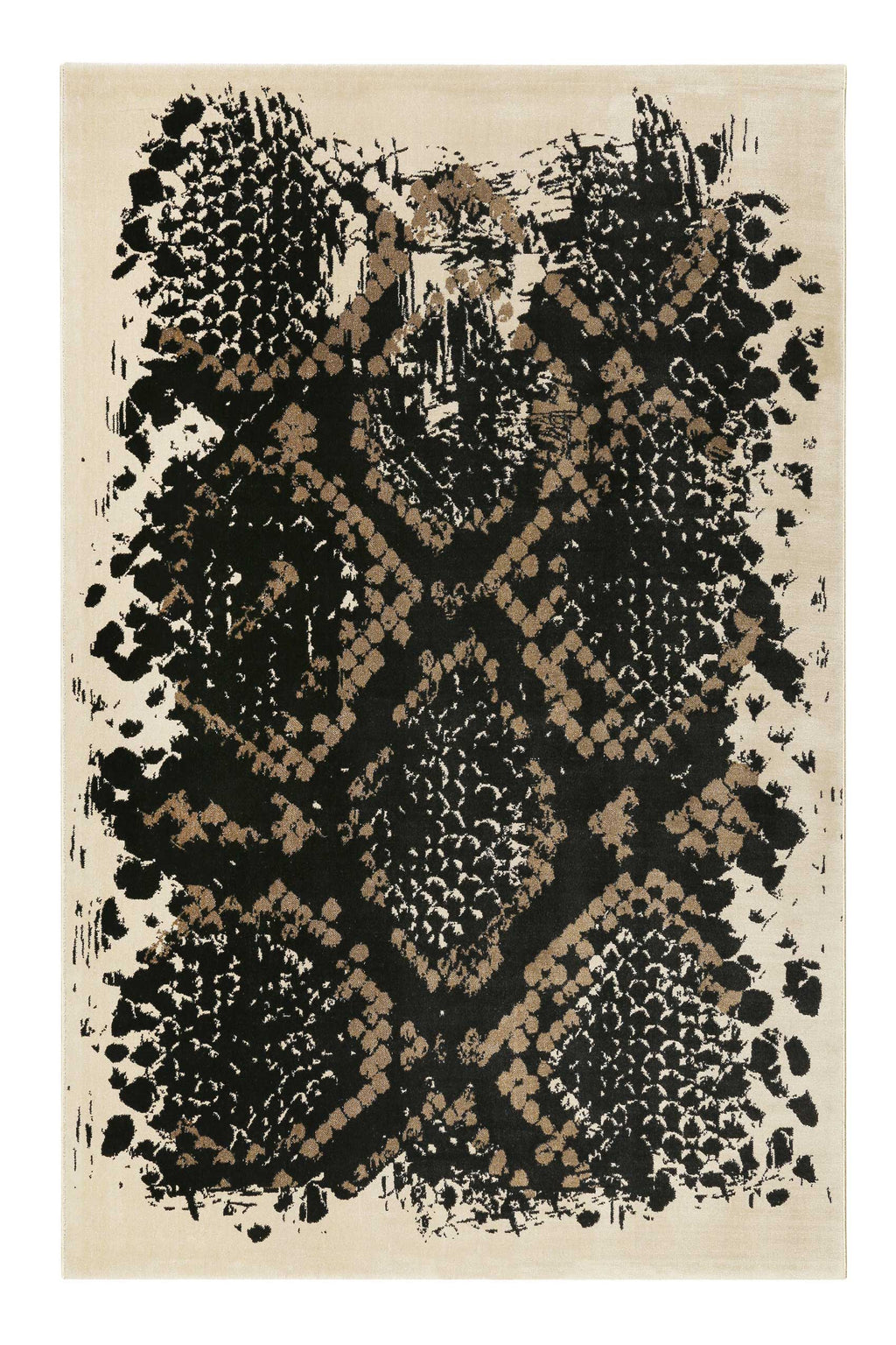 Teppich Animal Print Schwarz Beige Taupe "Phyton" WECONhome