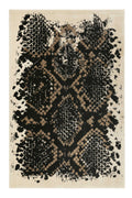 Teppich Animal Print Schwarz Beige Taupe "Phyton" WECONhome