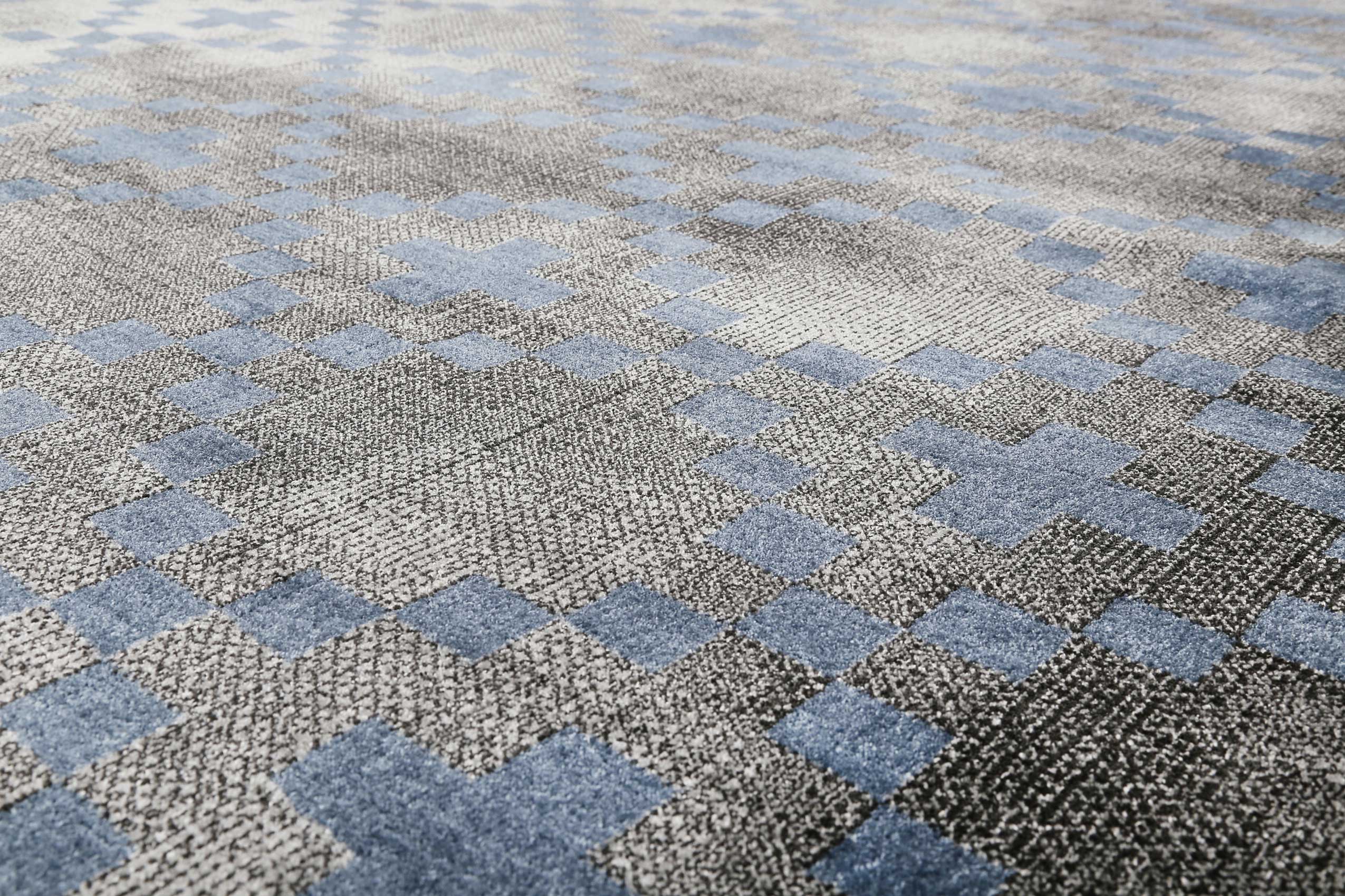 Teppich Grau Blau Kurzflor "Pleasure 2.0" WECONhome