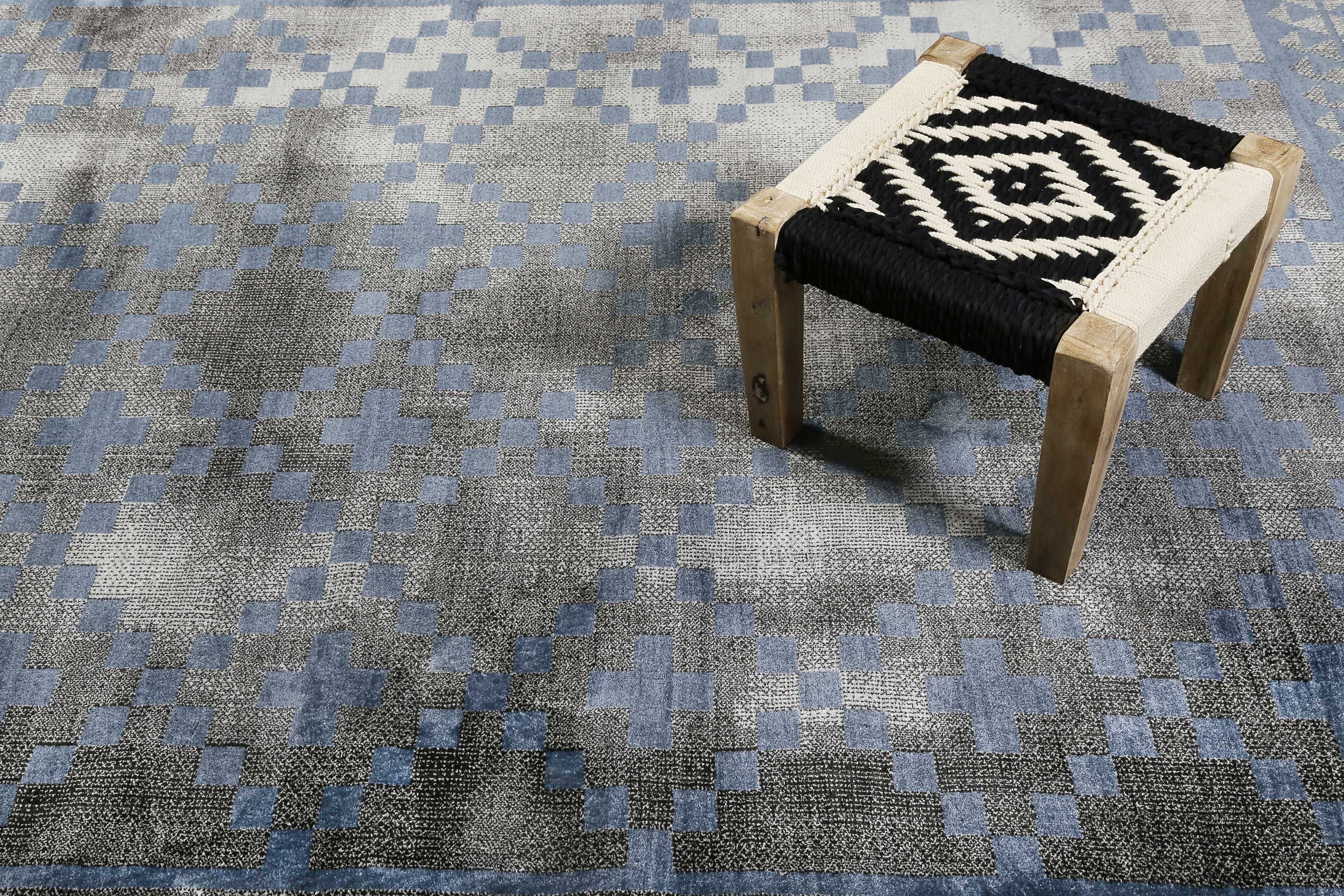 Teppich Grau Blau Kurzflor "Pleasure 2.0" WECONhome