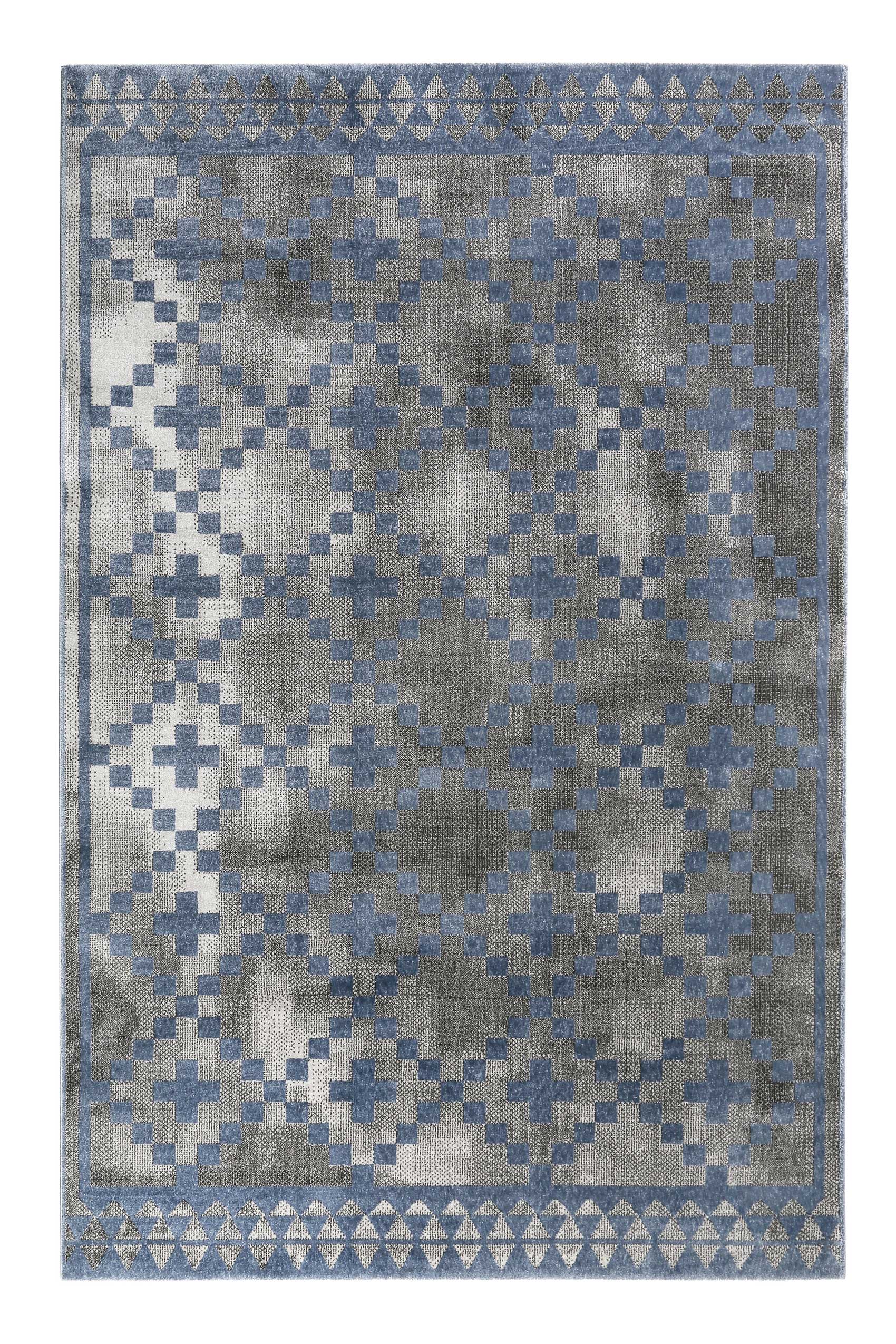 Teppich Grau Blau Kurzflor "Pleasure 2.0" WECONhome