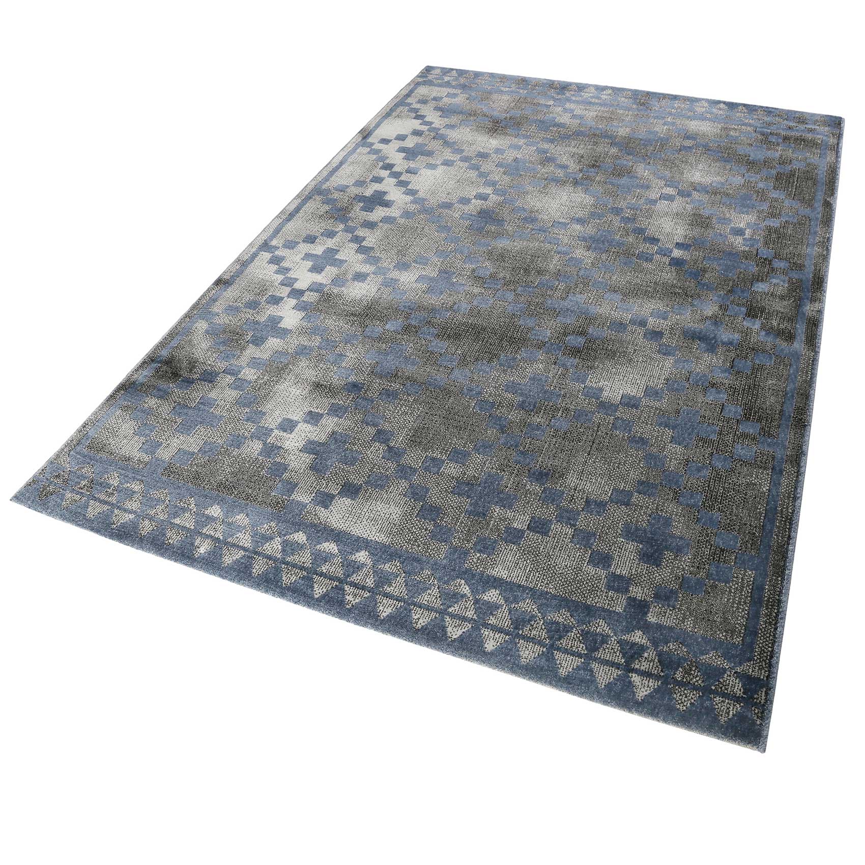 Teppich Grau Blau Kurzflor "Pleasure 2.0" WECONhome