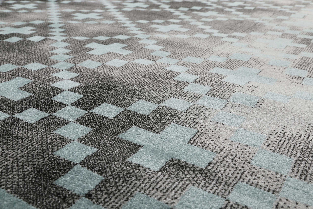 Teppich Grau Türkis Kurzflor "Pleasure 2.0" WECONhome