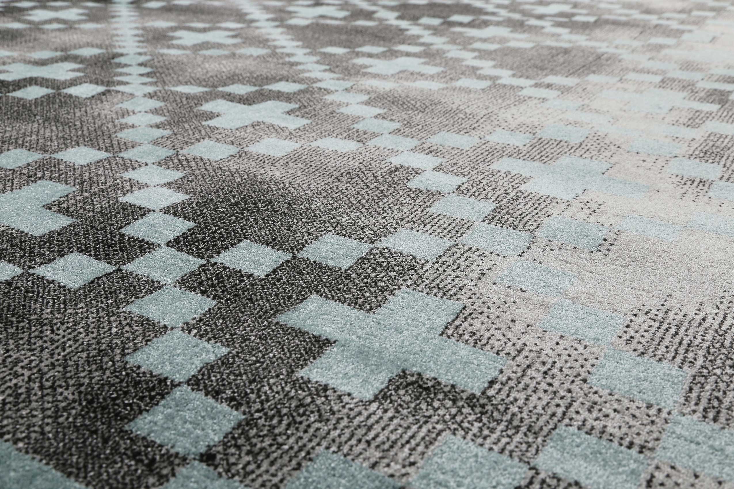 Teppich Grau Türkis Kurzflor "Pleasure 2.0" WECONhome