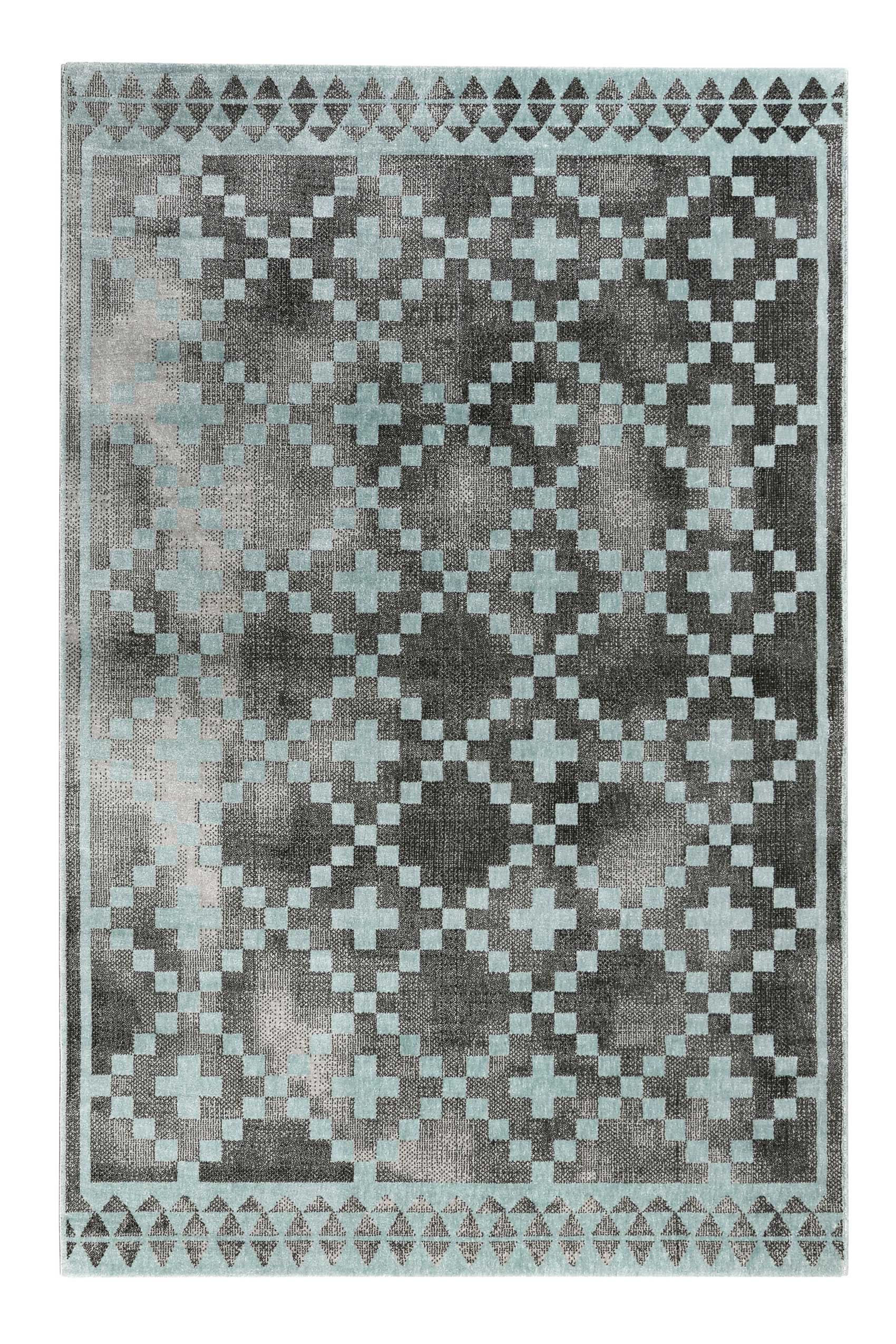 Teppich Grau Türkis Kurzflor "Pleasure 2.0" WECONhome
