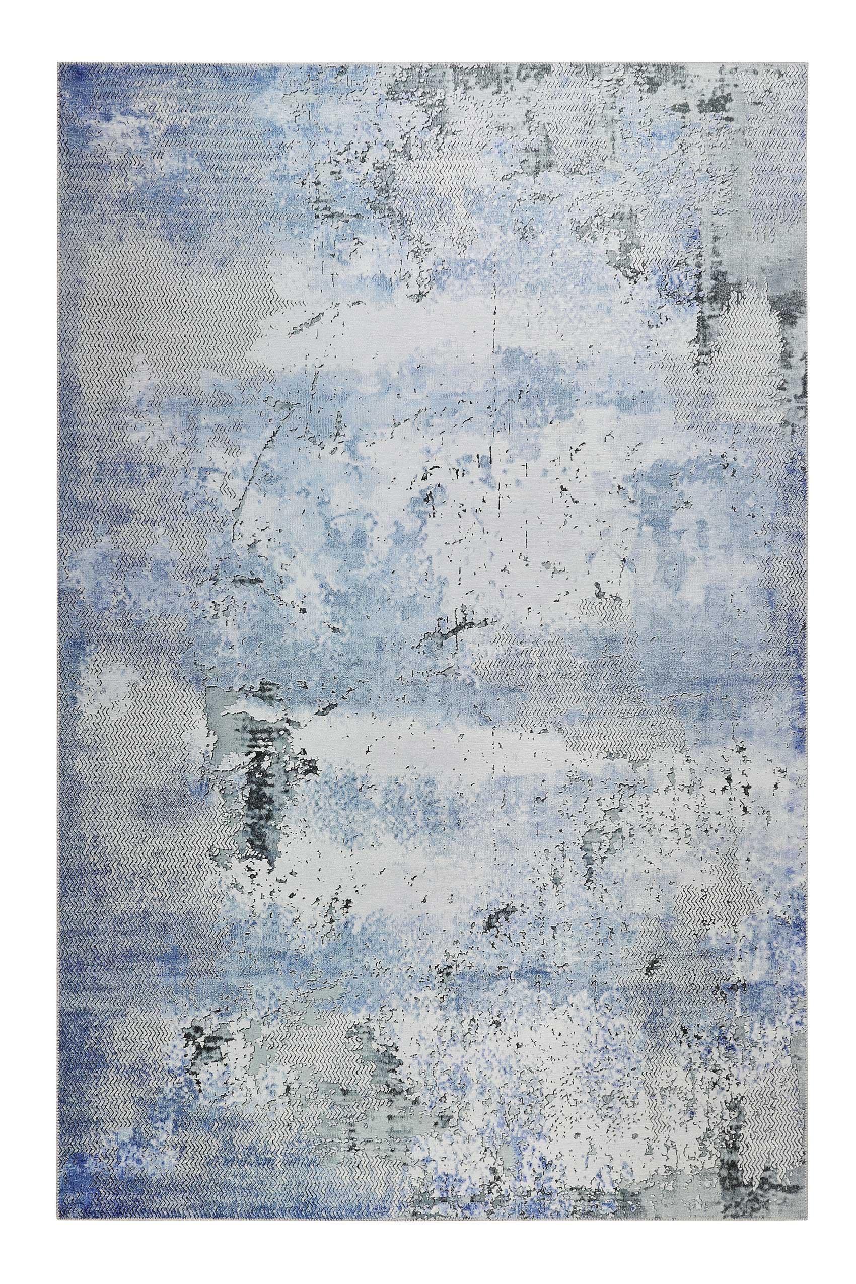 Vintage Teppich Blau Grau Kurzflor "Radiate" WECONhome