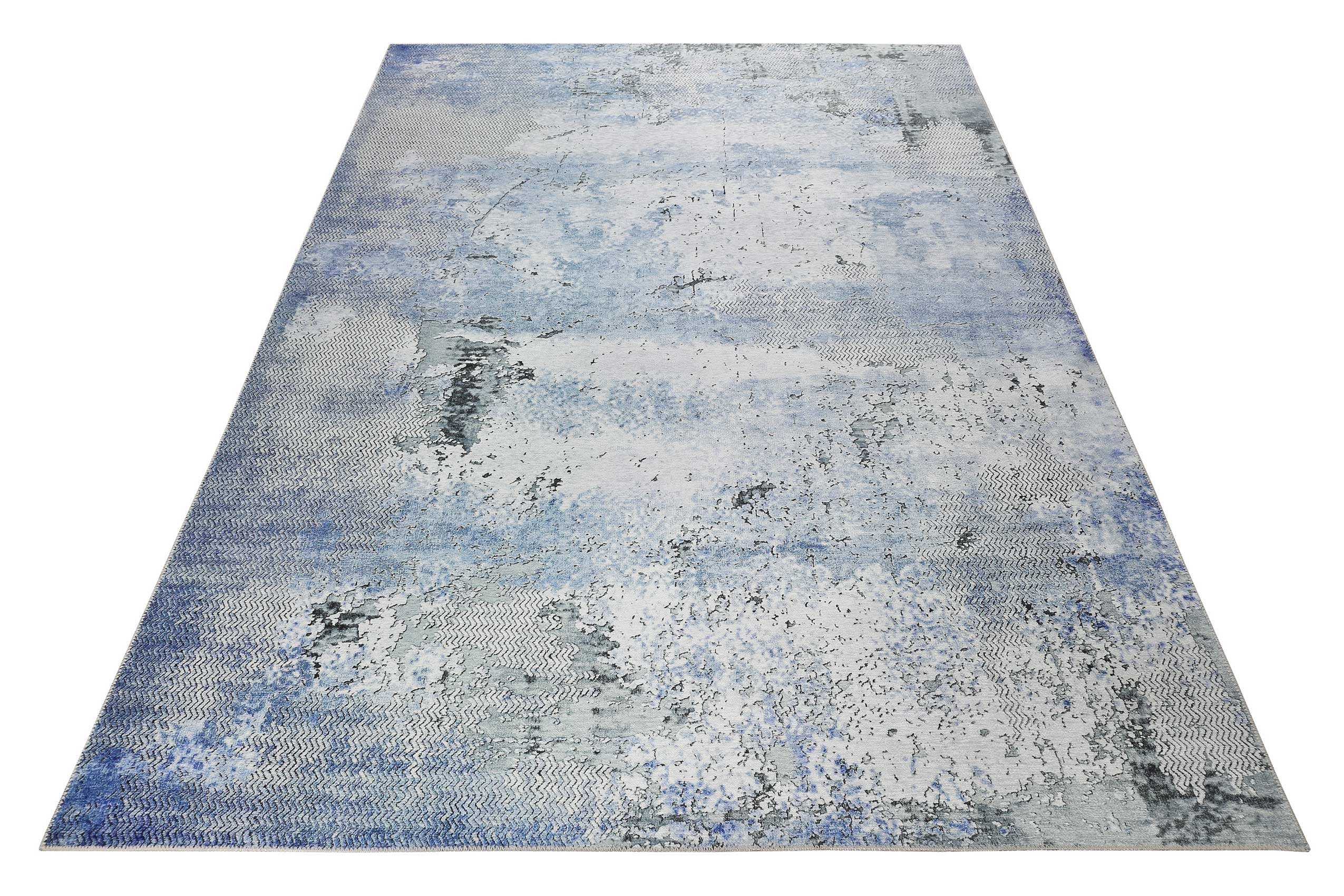 Vintage Teppich Blau Grau Kurzflor "Radiate" WECONhome