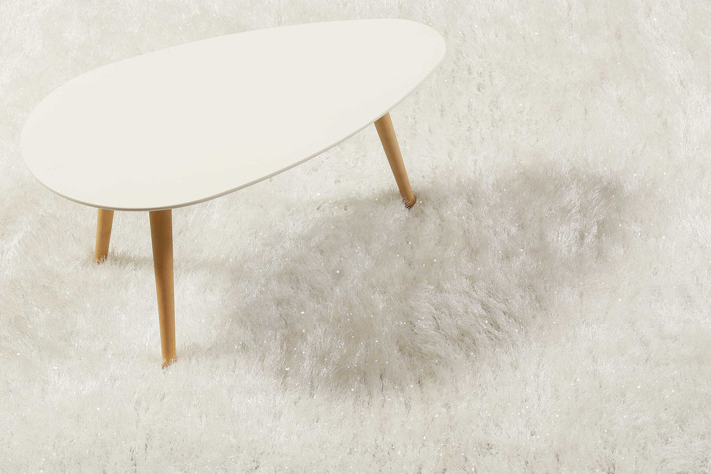 Teppich Creme Weiß glänzend Hochflor "Shiny Touch" WECONhome