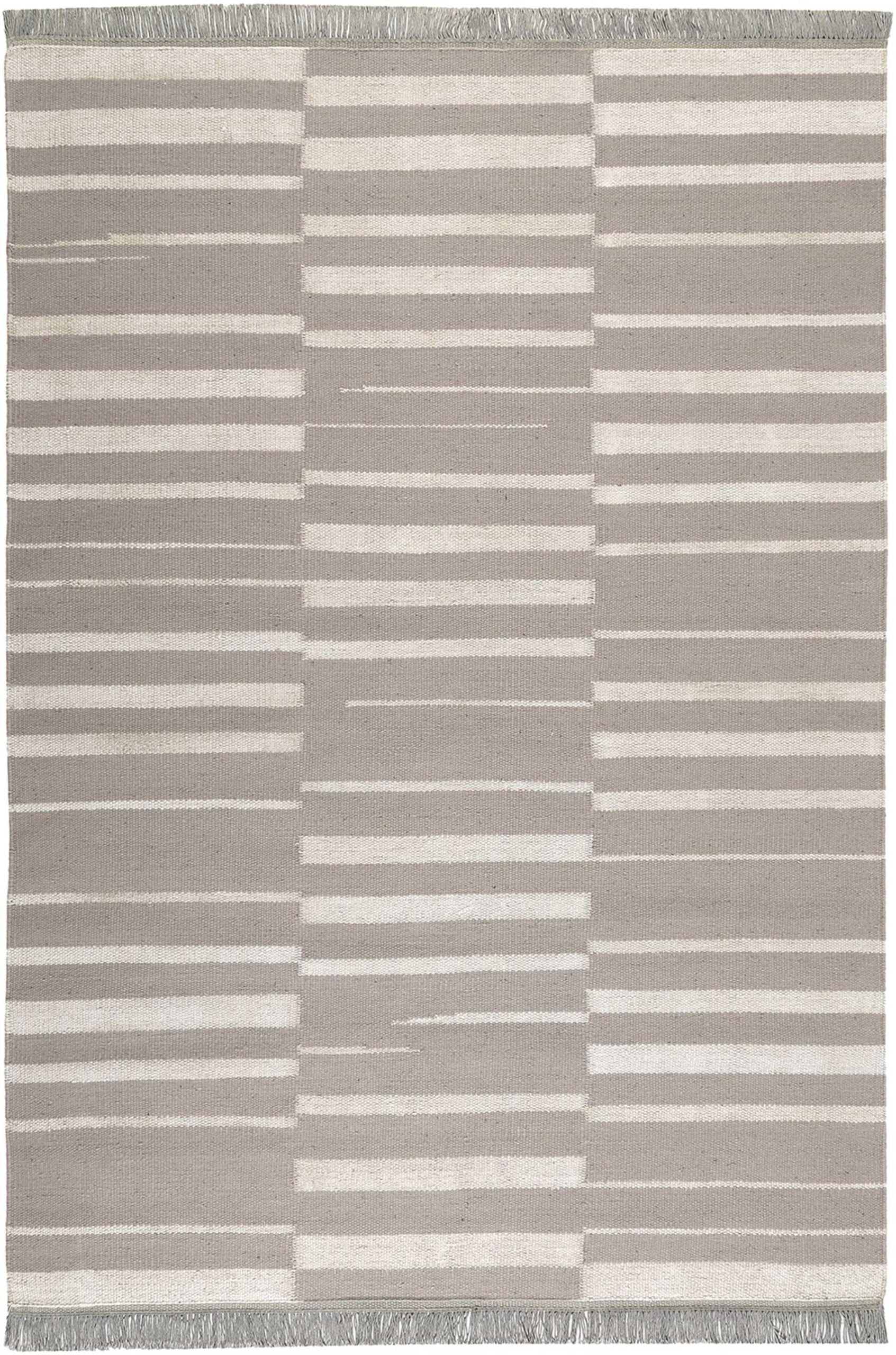 Kelim Teppich Taupe Beige aus Naturfaser "Skid Marks" WECONhome