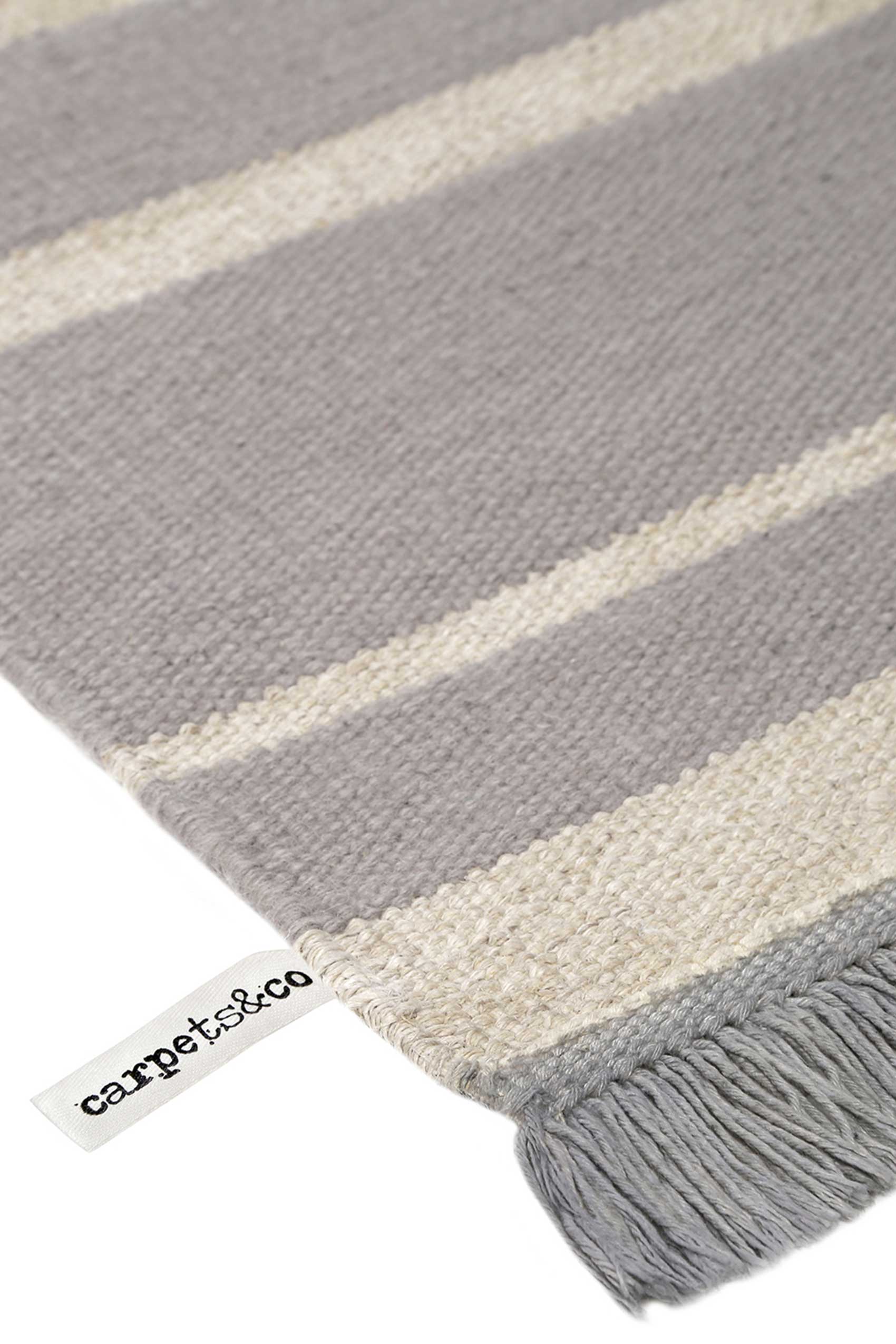 Kelim Teppich Grau Beige aus Naturfaser "Skid Marks" WECONhome