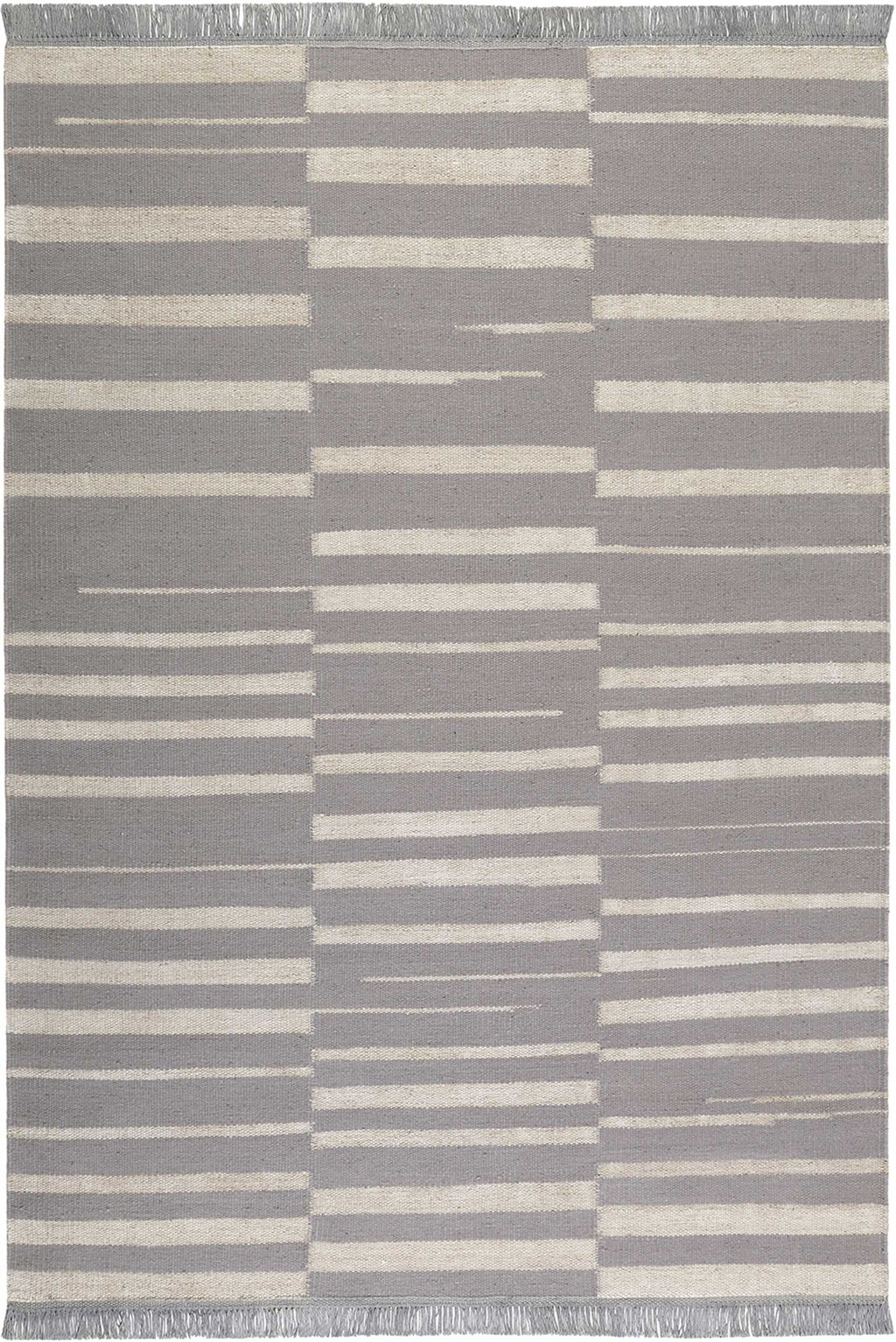 Kelim Teppich Grau Beige aus Naturfaser "Skid Marks" WECONhome