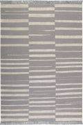 Kelim Teppich Grau Beige aus Naturfaser "Skid Marks" WECONhome