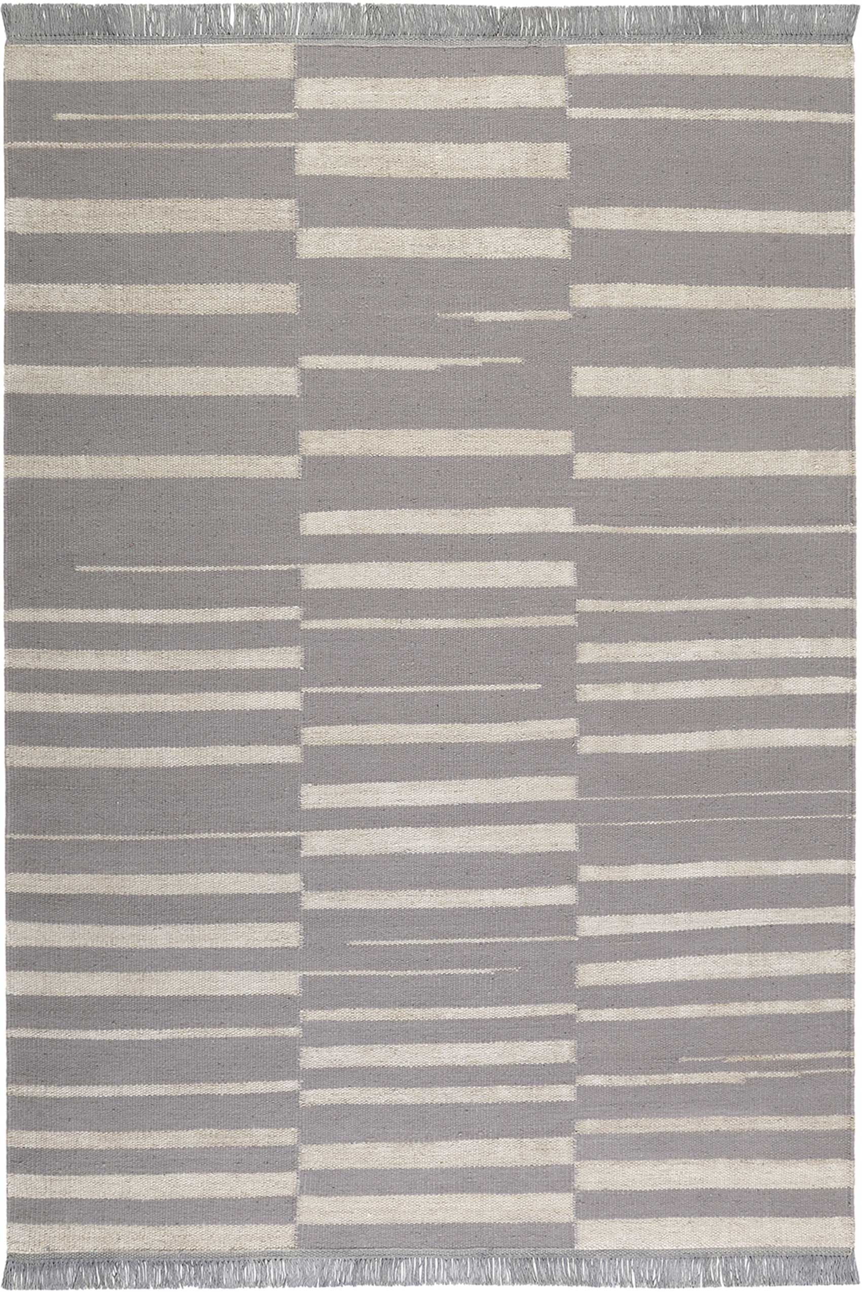 Kelim Teppich Grau Beige aus Naturfaser "Skid Marks" WECONhome