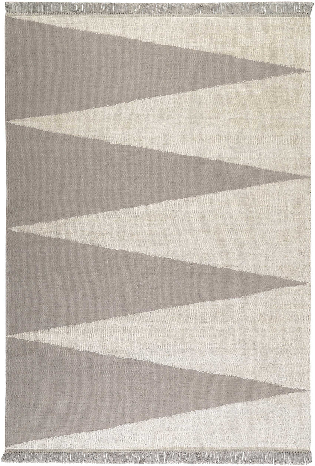 Kelim Teppich Taupe Beige aus Naturfaser "Smart Triangle" WECONhome