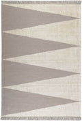 Kelim Teppich Taupe Beige aus Naturfaser "Smart Triangle" WECONhome