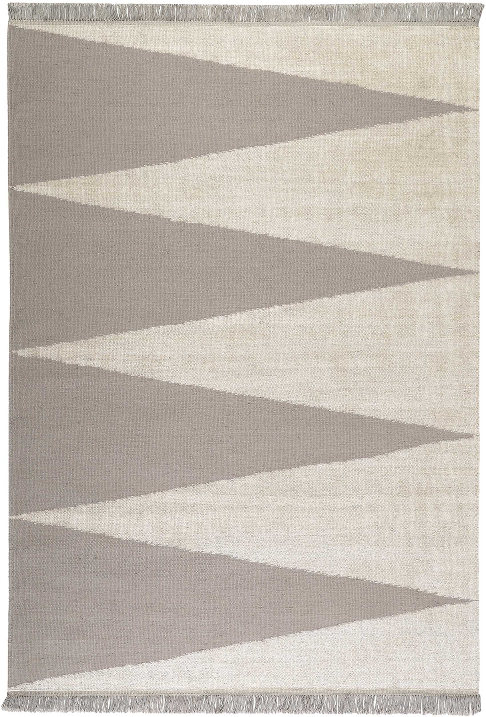 Kelim Teppich Taupe Beige aus Naturfaser "Smart Triangle" WECONhome