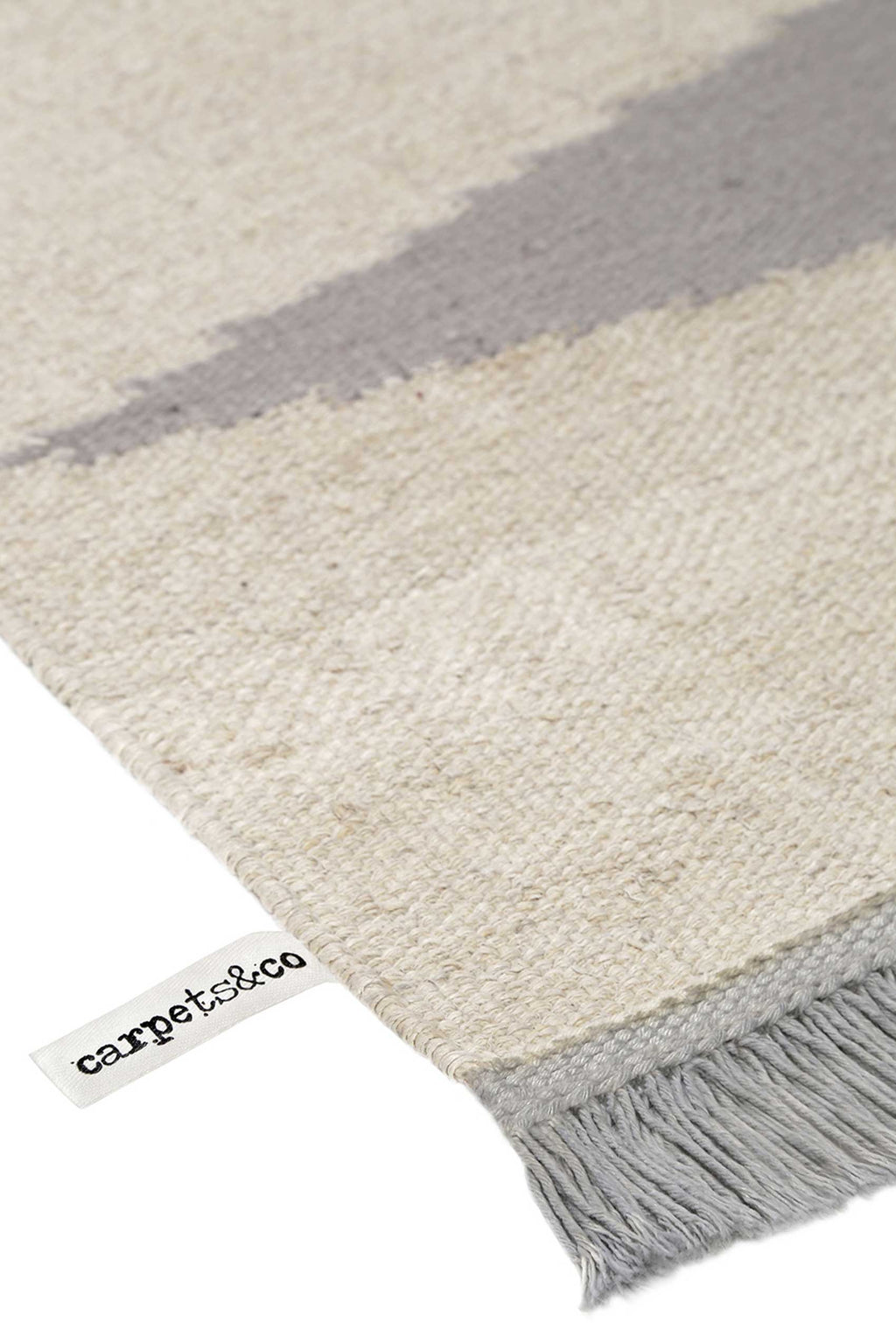 Kelim Teppich Grau Beige aus Naturfaser "Smart Triangle" WECONhome
