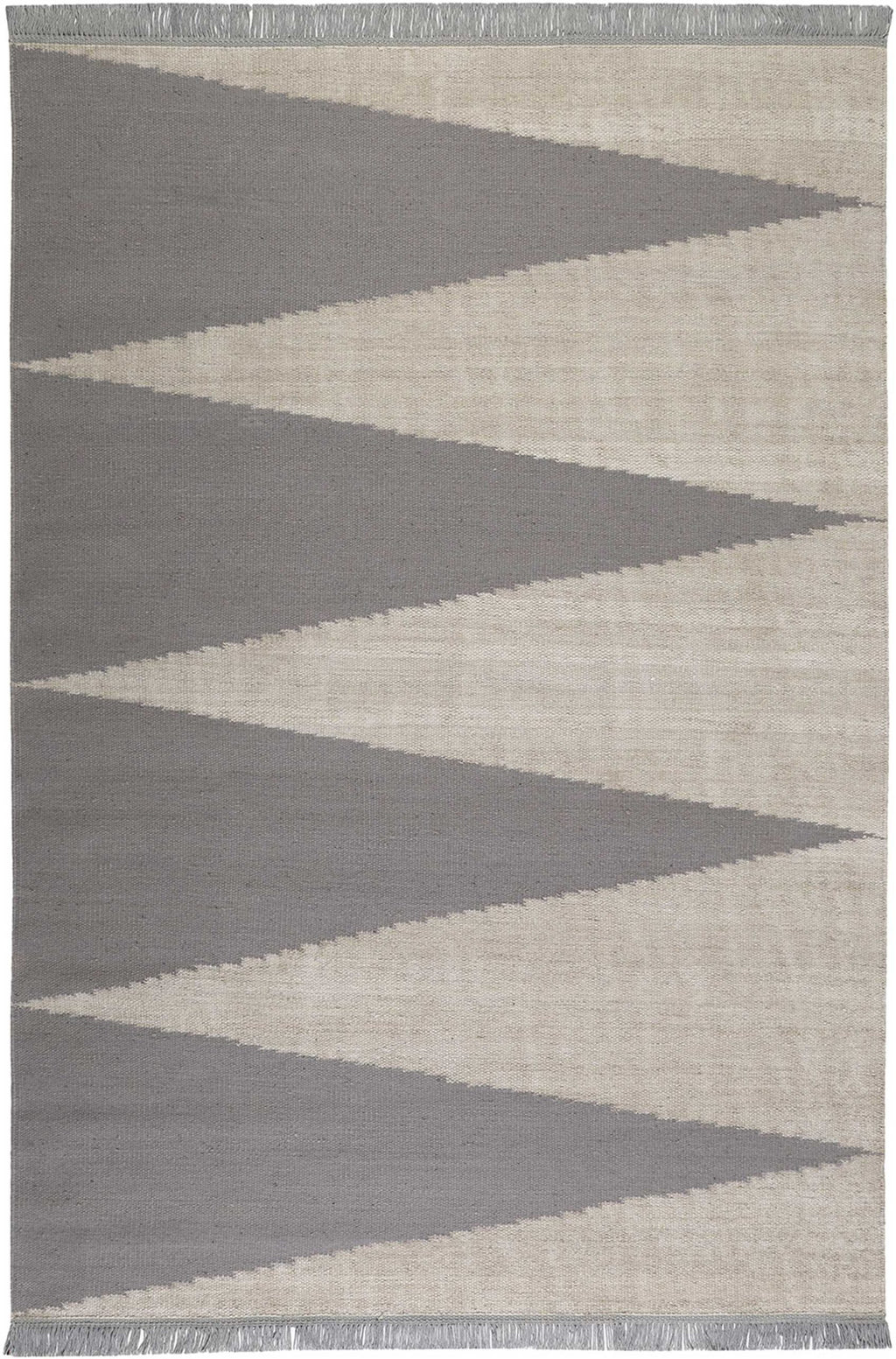 Kelim Teppich Grau Beige aus Naturfaser "Smart Triangle" WECONhome