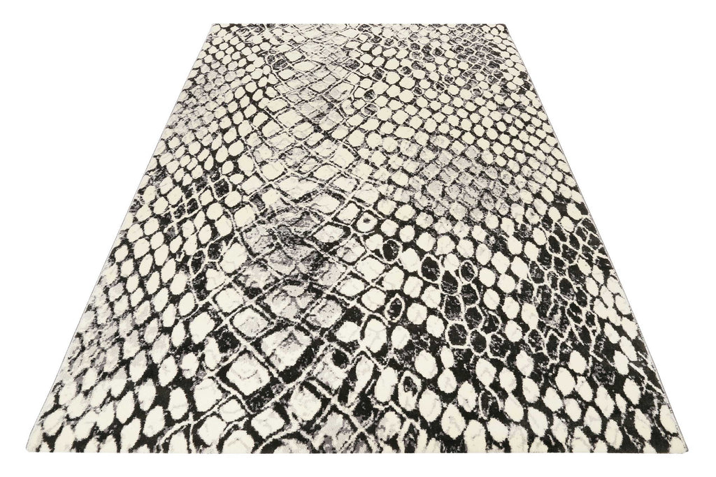 Teppich Animal Print Grau Schwarz "Snake" WECONhome
