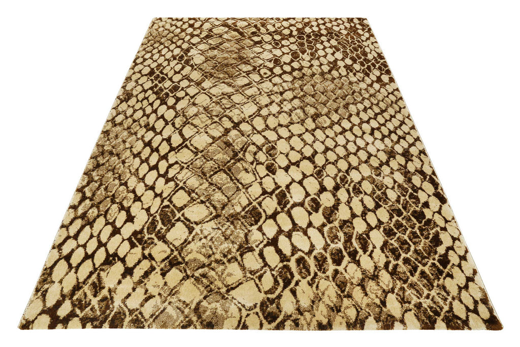 Teppich Animal Print Beige Braun "Snake" WECONhome
