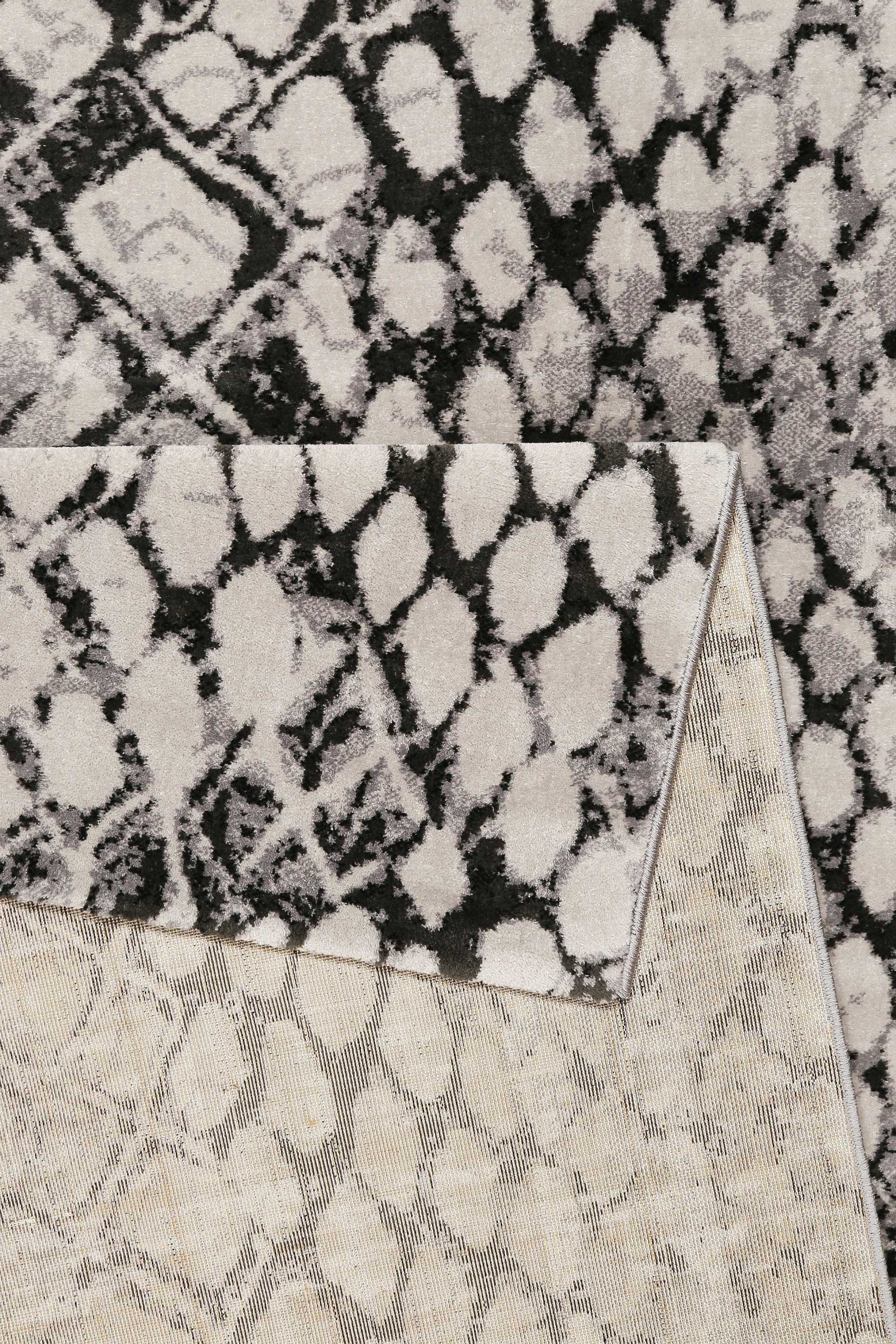 Teppich Animal Print Grau Silber "Snake" WECONhome