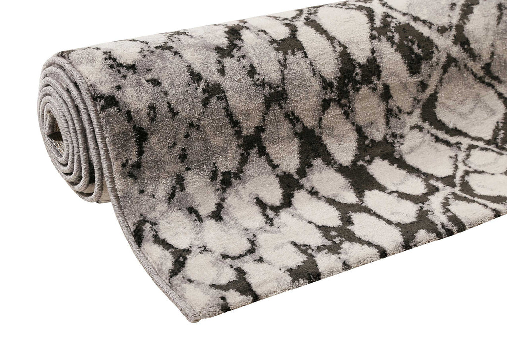 Teppich Animal Print Grau Silber "Snake" WECONhome