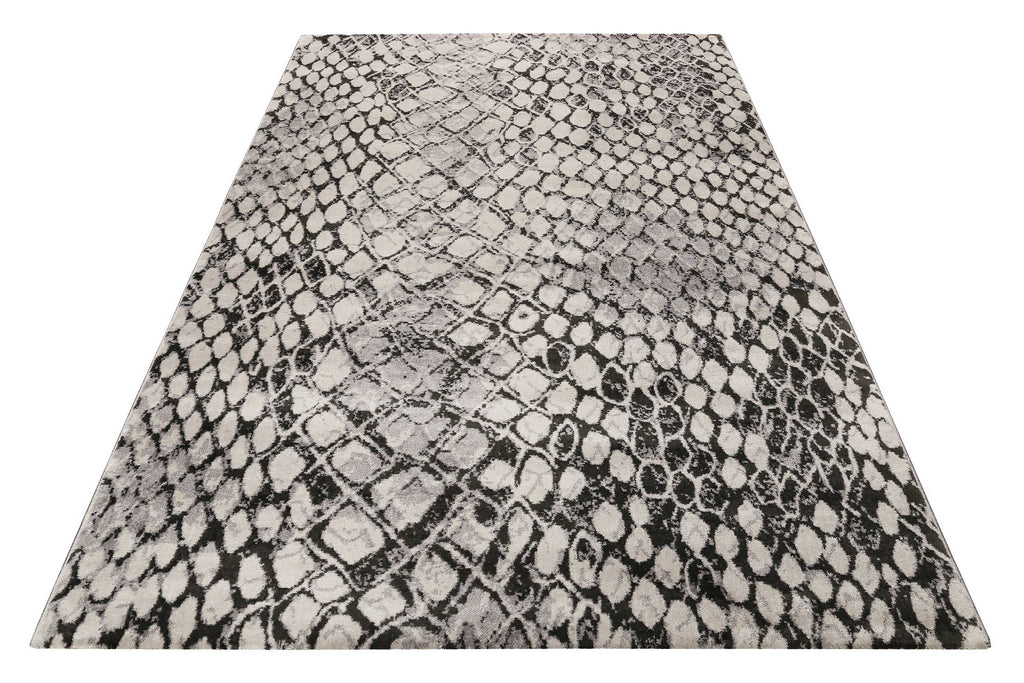 Teppich Animal Print Grau Silber "Snake" WECONhome