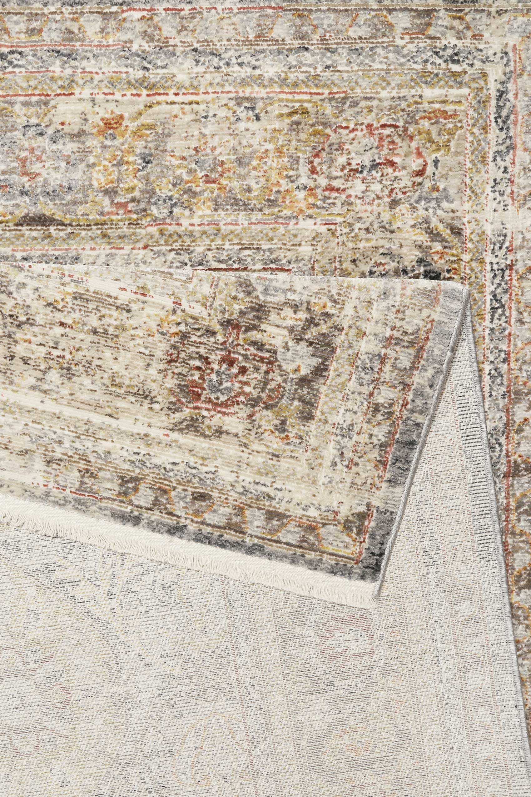 Teppich Grau Gelb Vintage Kurzflor "SoHo Fashion" WECONhome