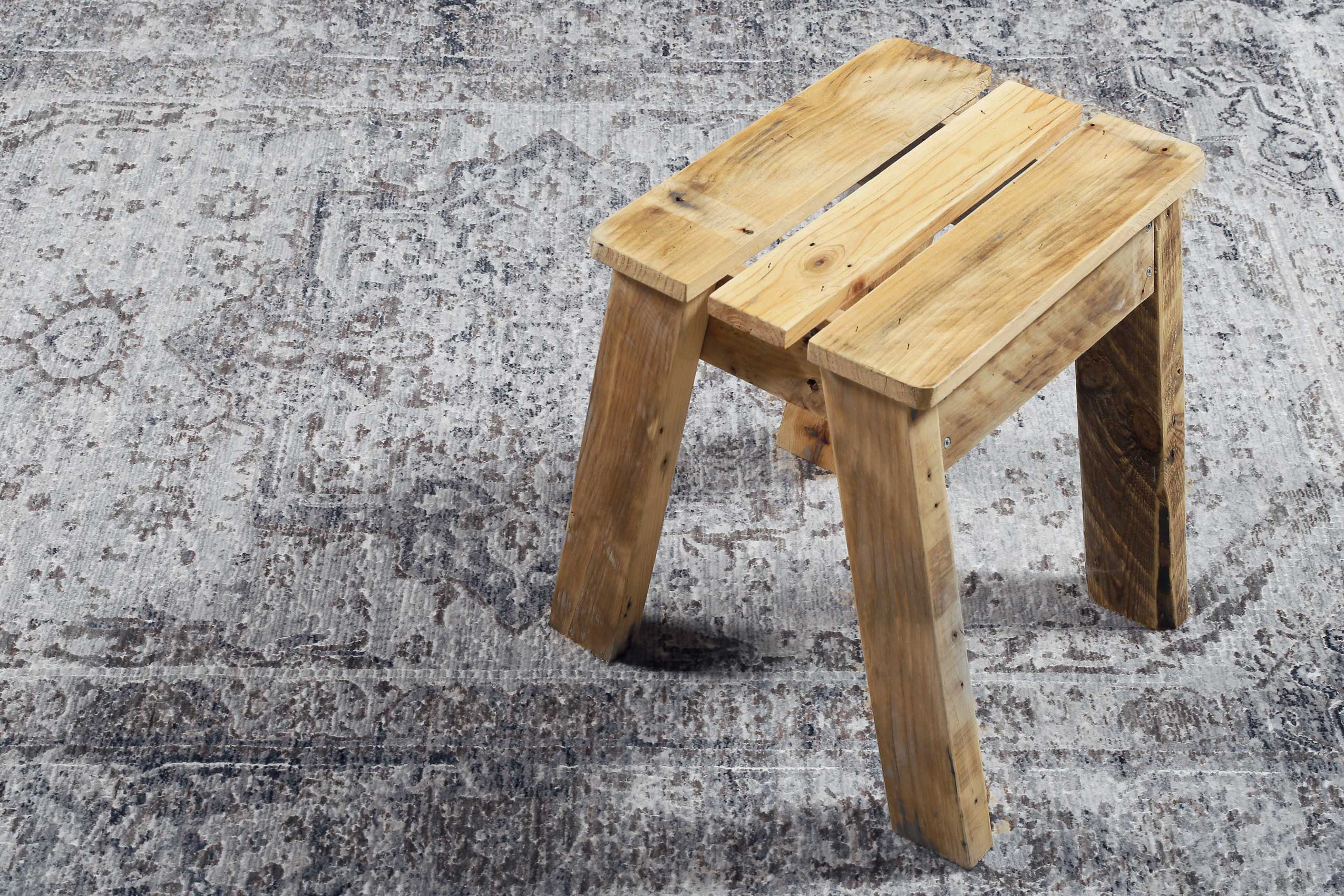 Teppich Grau Blau Vintage Kurzflor "SoHo Touch" WECONhome