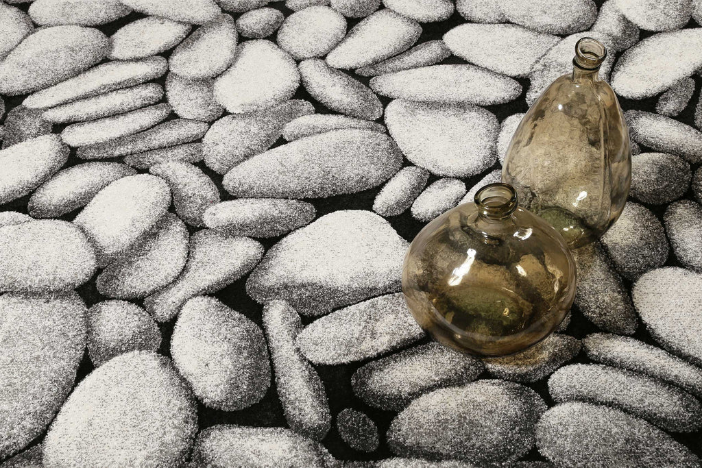 Teppich Grau Anthrazit Kurzflor "Stony Island" WECONhome