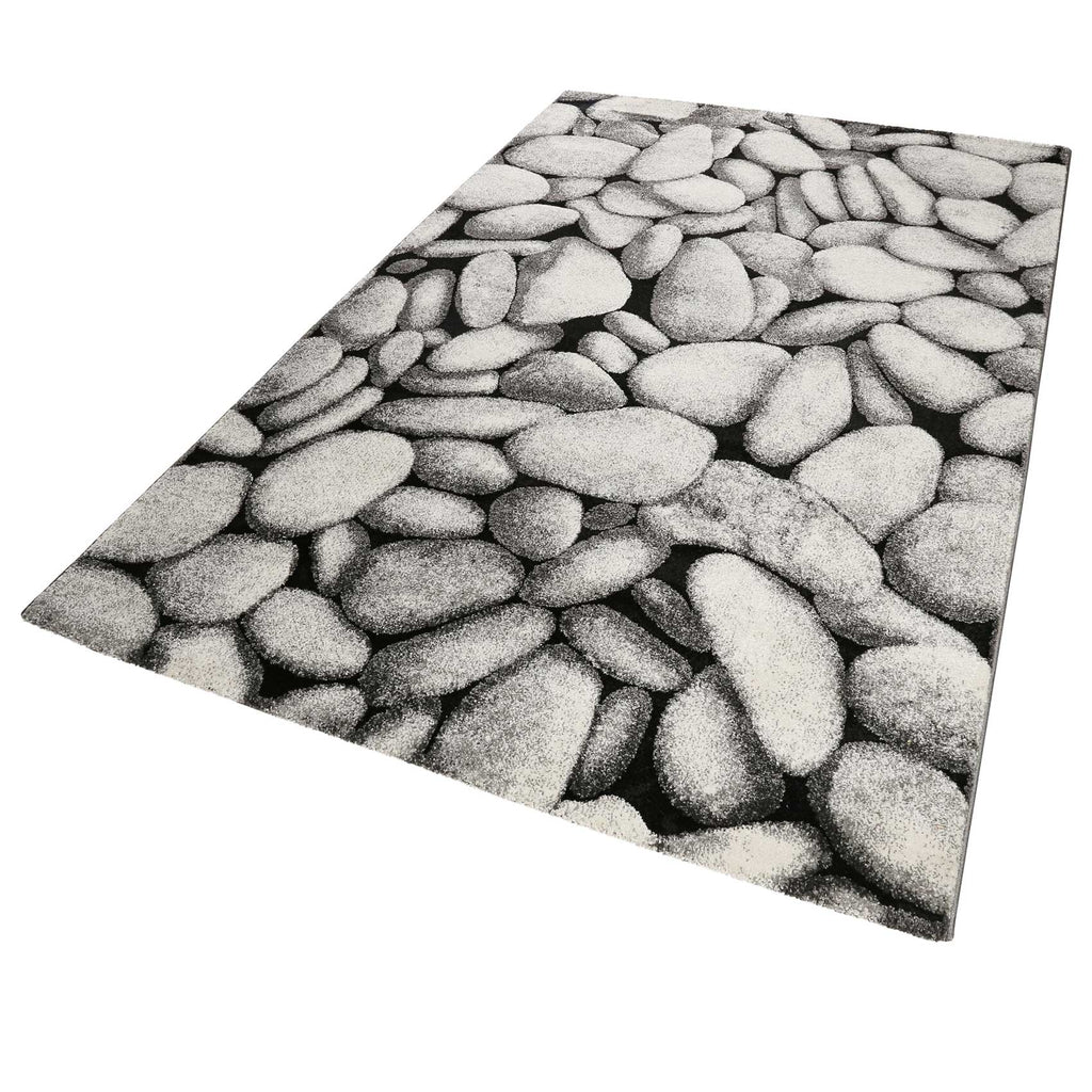 Teppich Grau Anthrazit Kurzflor "Stony Island" WECONhome