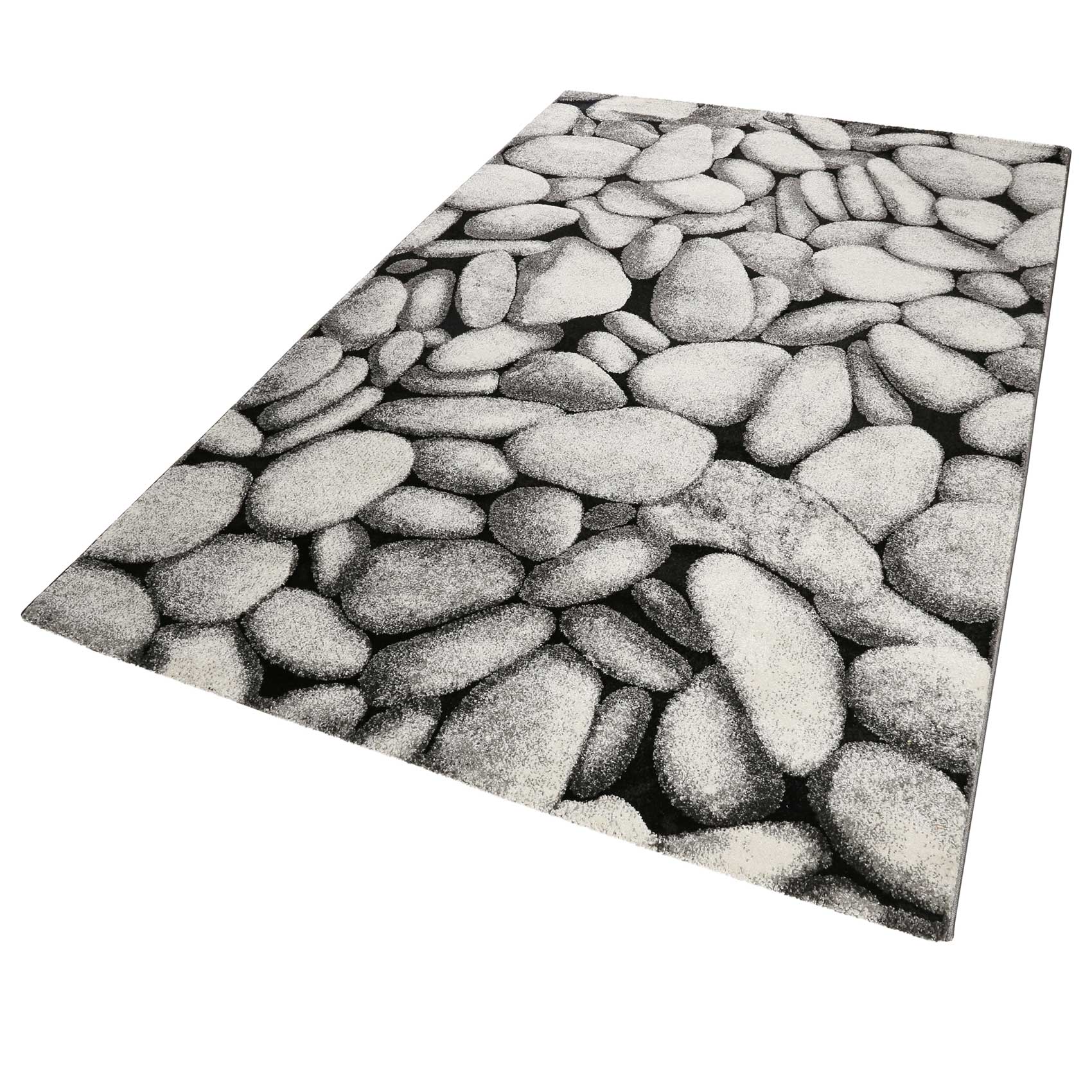 Teppich Grau Anthrazit Kurzflor "Stony Island" WECONhome