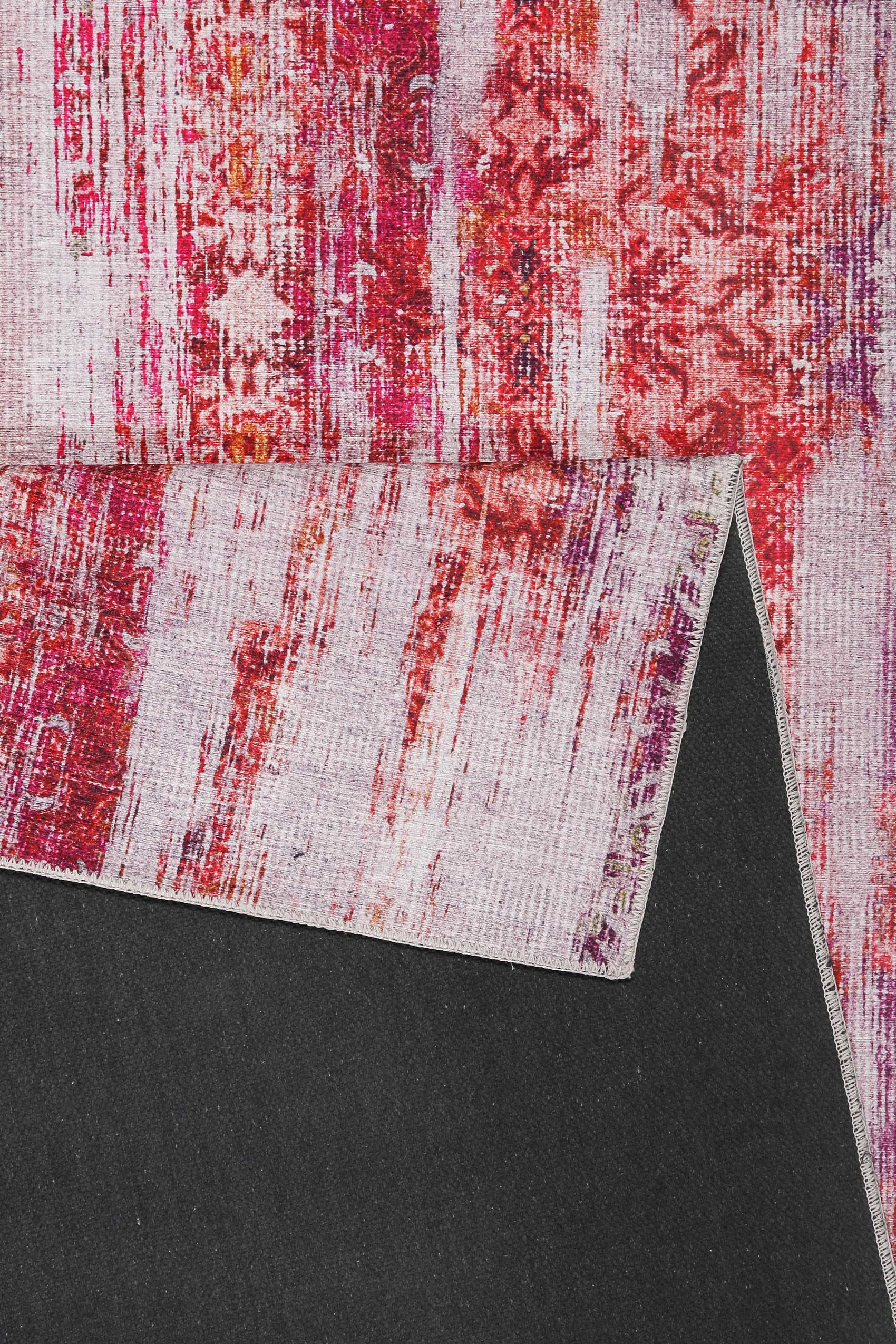 Vintage Teppich Rot Lila Orange Pink "Sunset in Faro" WECONhome