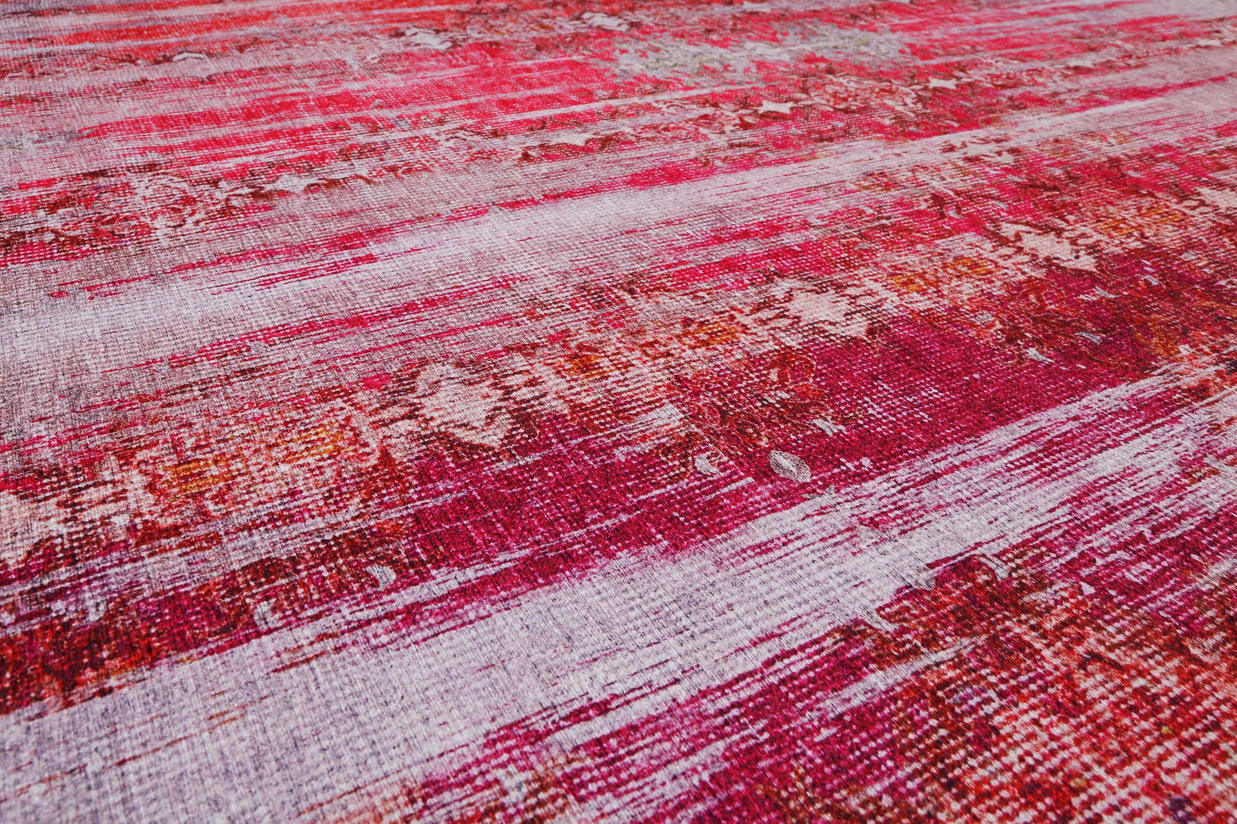 Vintage Teppich Rot Lila Orange Pink "Sunset in Faro" WECONhome