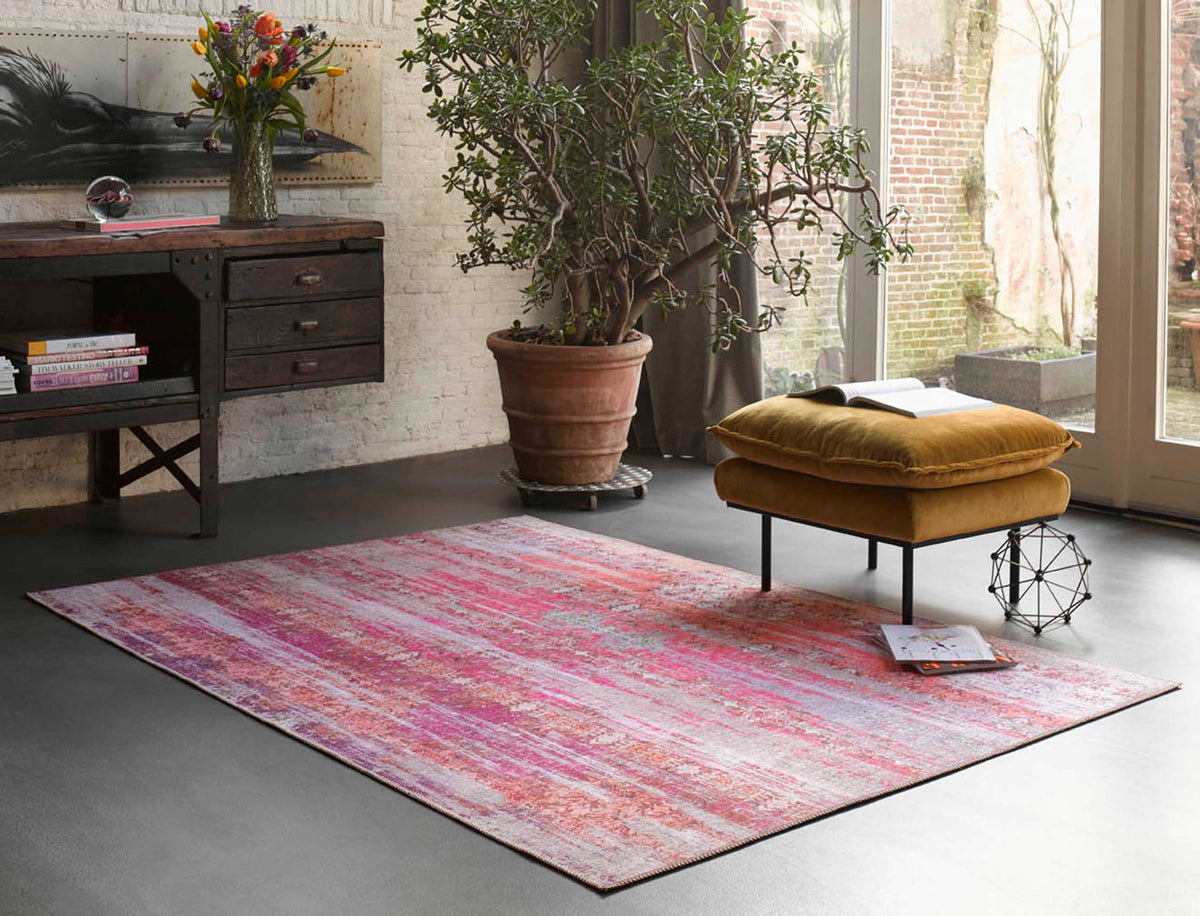Vintage Teppich Rot Lila Orange Pink "Sunset in Faro" WECONhome