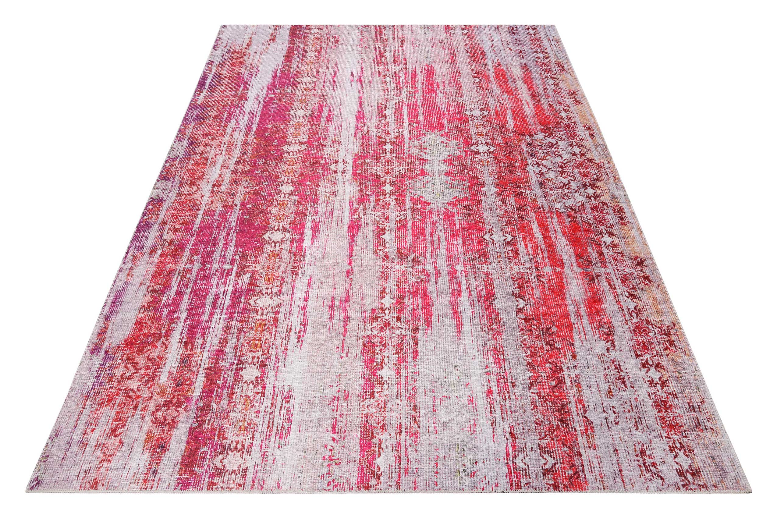 Vintage Teppich Rot Lila Orange Pink "Sunset in Faro" WECONhome