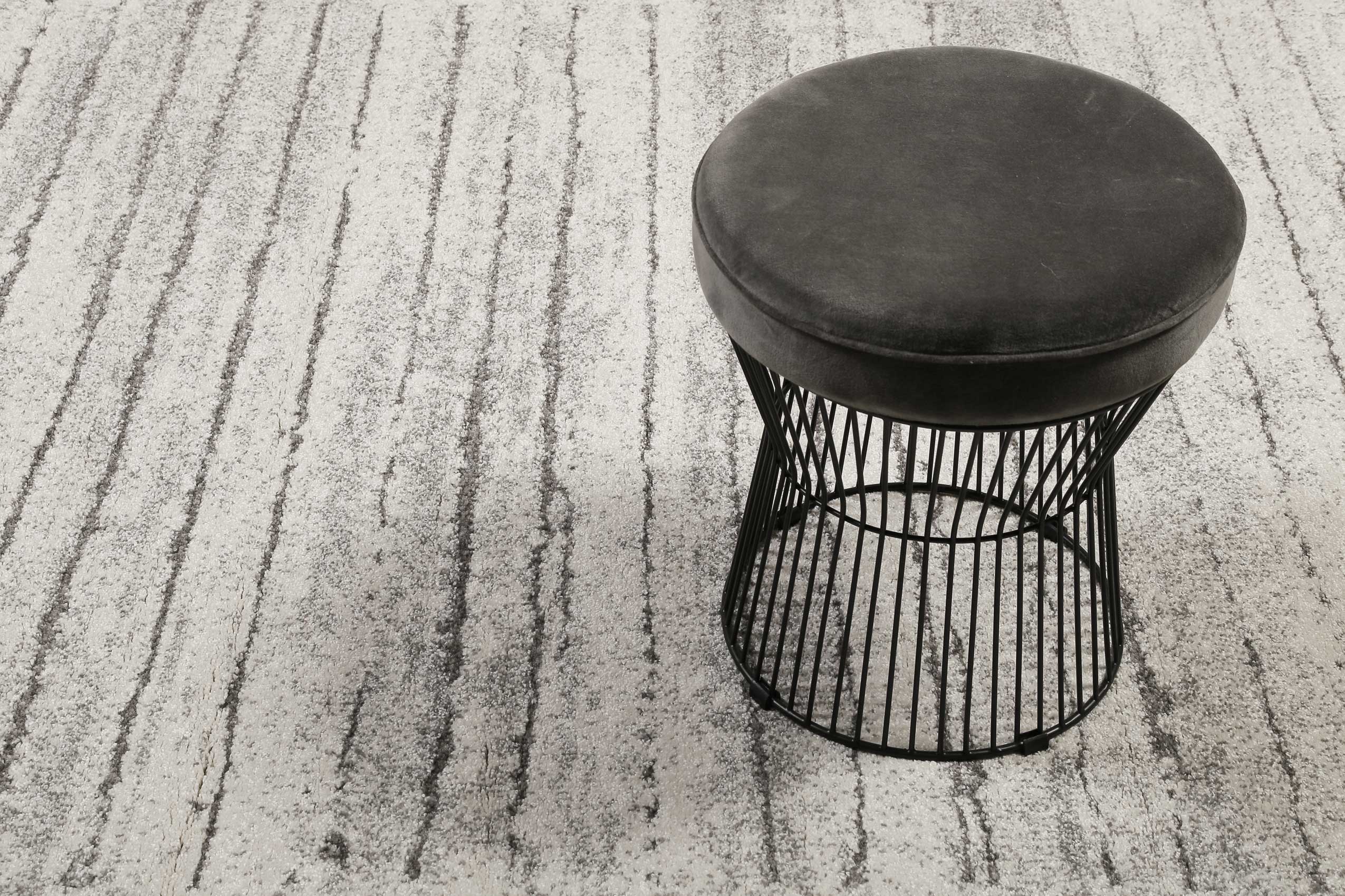 Teppich Grau Creme Weiß Kurzflor "Woodland" WECONhome