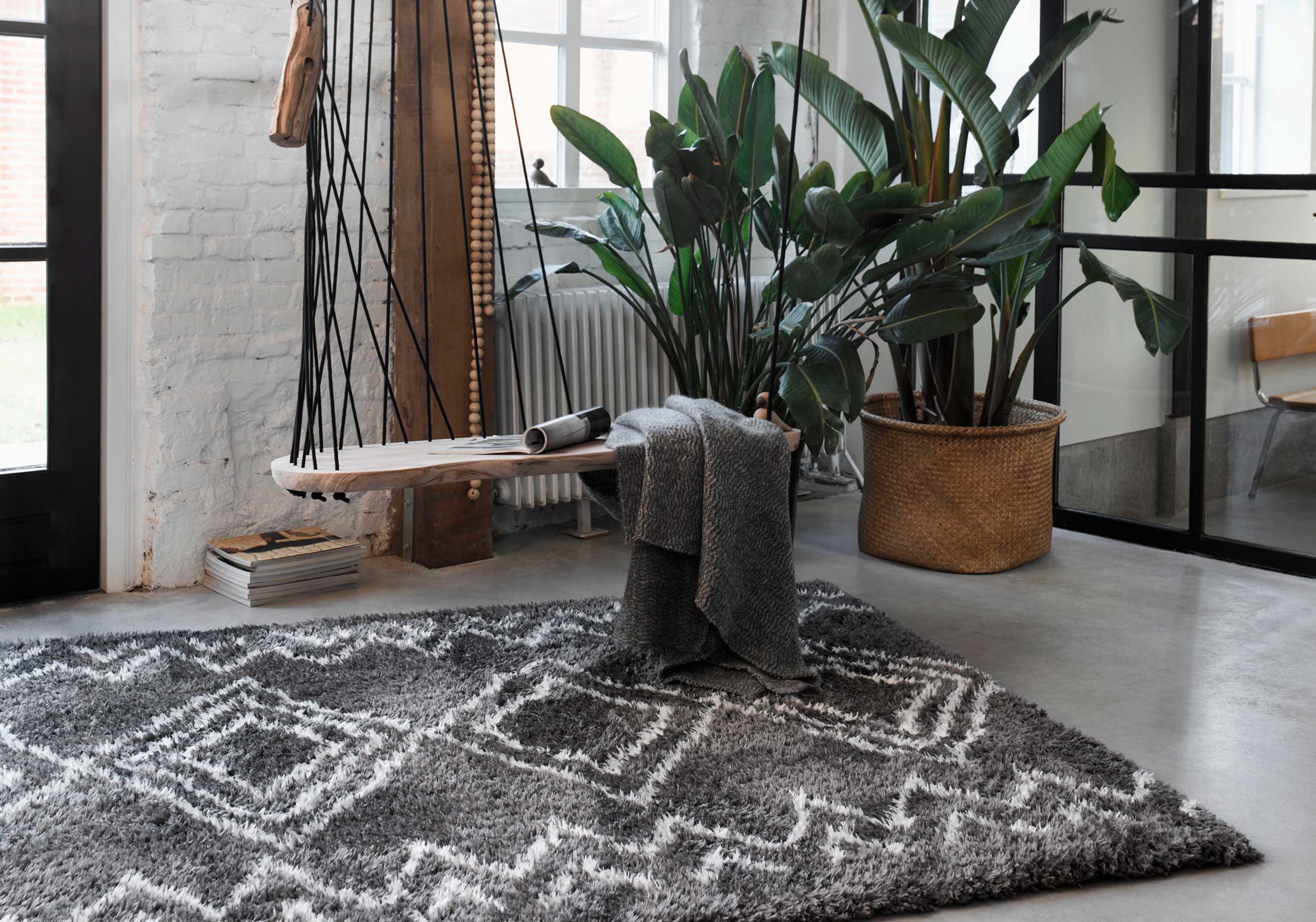 Teppich Grau Hochflor "Boho&Scandic Yagour" WECONhome