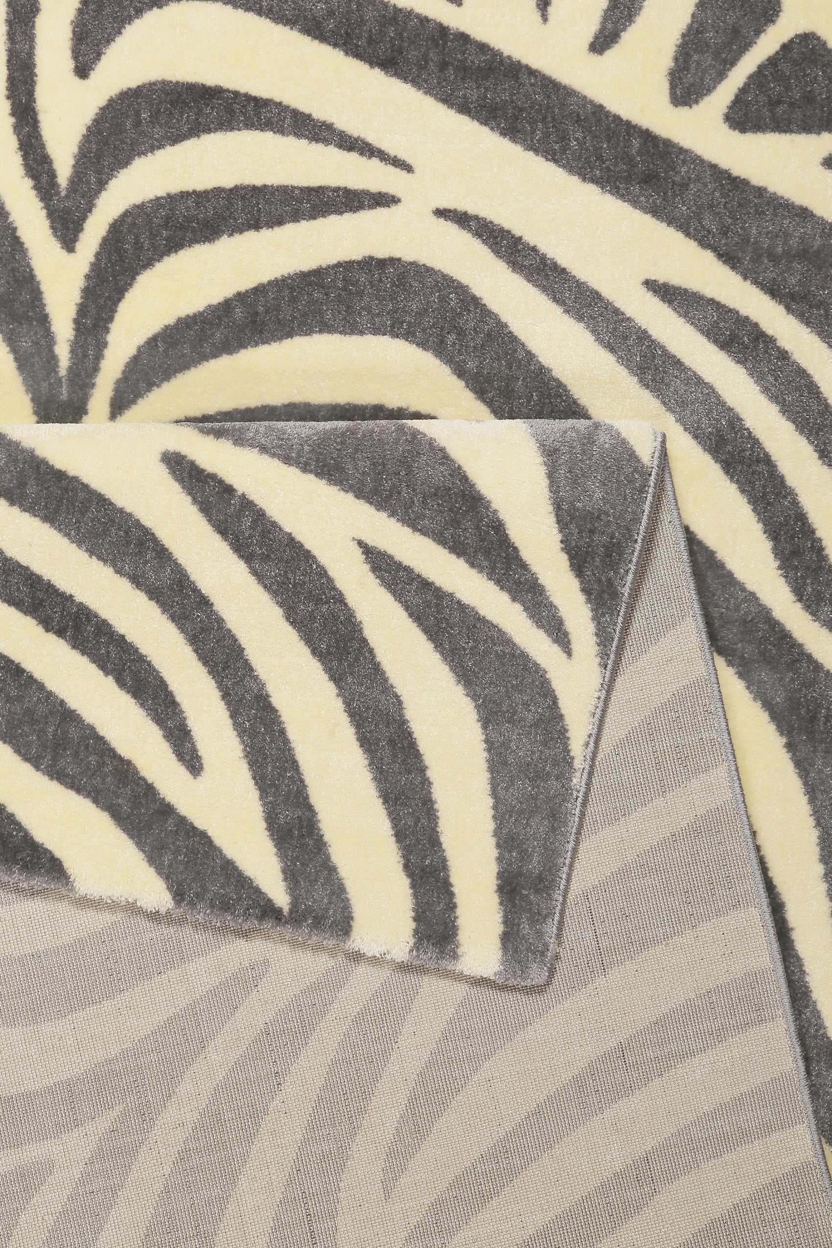WECONhome Kurzflor Teppich "Zebra" grau creme