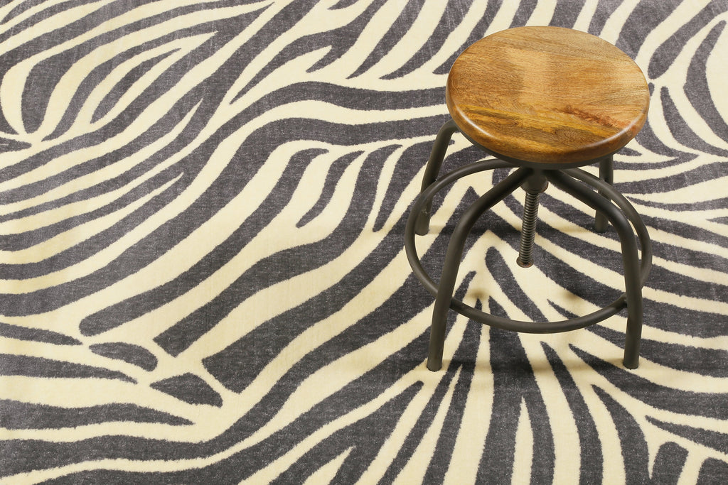 WECONhome Kurzflor Teppich "Zebra" grau creme