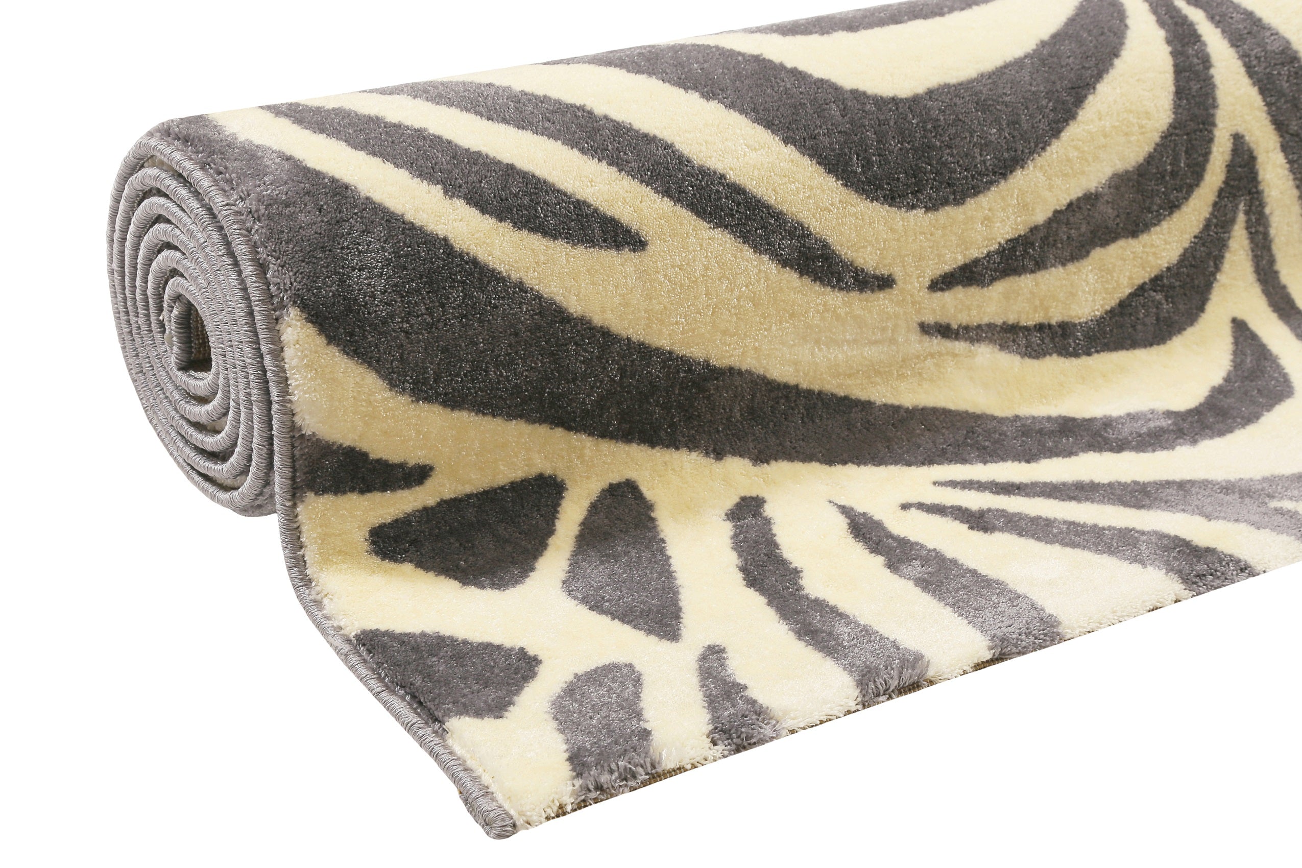 WECONhome Kurzflor Teppich "Zebra" grau creme