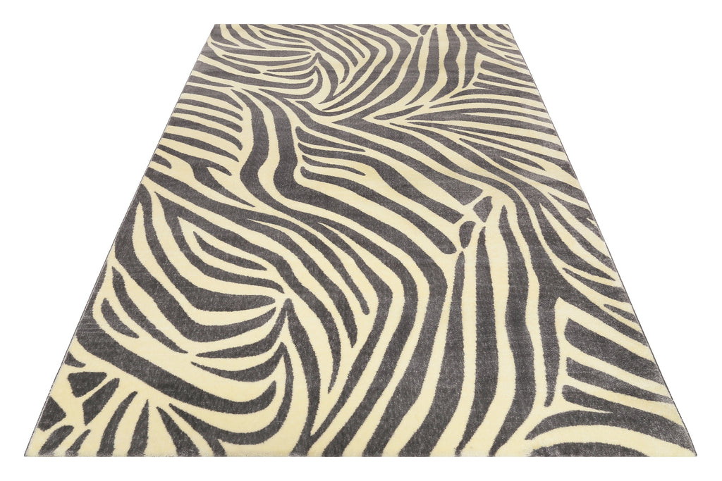 WECONhome Kurzflor Teppich "Zebra" grau creme