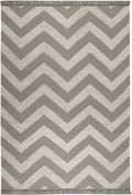 Kelim Teppich Grau Beige aus Naturfaser "Zig-Zag" WECONhome